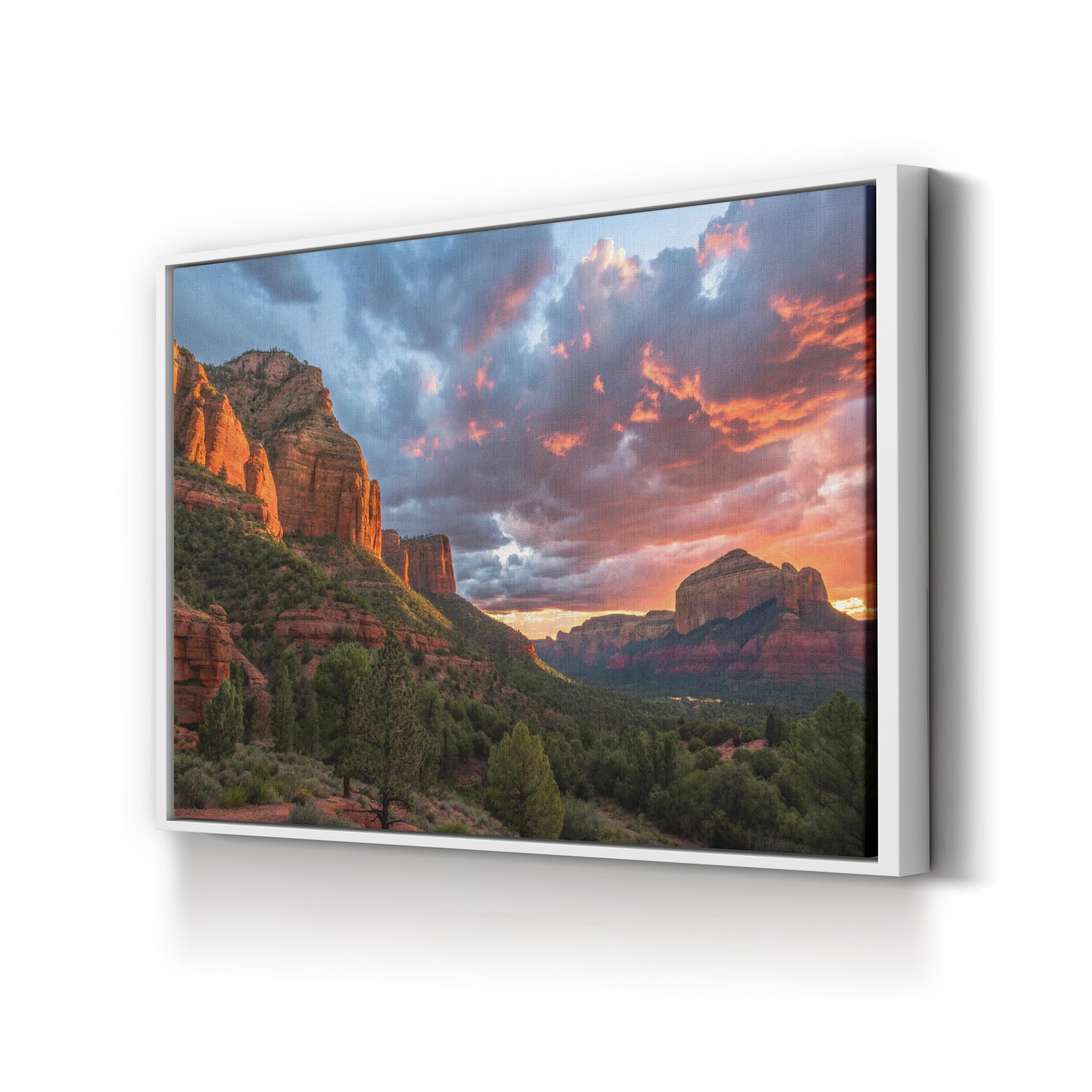 Sedona Sunset Red Rock – Vintage Photography Wall Art | Desert Landscape Canvas Print