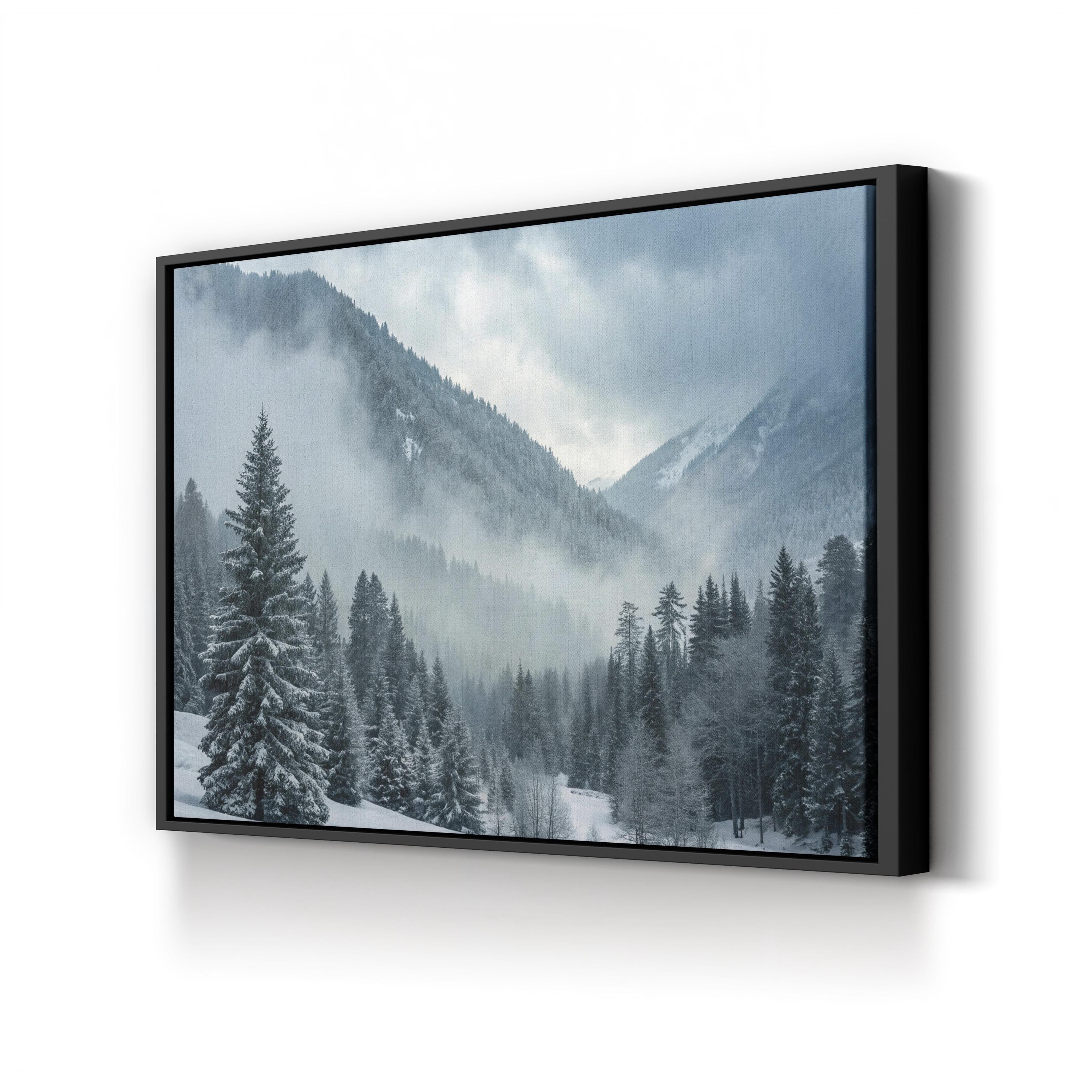 Snowy Mountain Winter – Vintage Photography Wall Art | Alpine Landscape Canvas Print