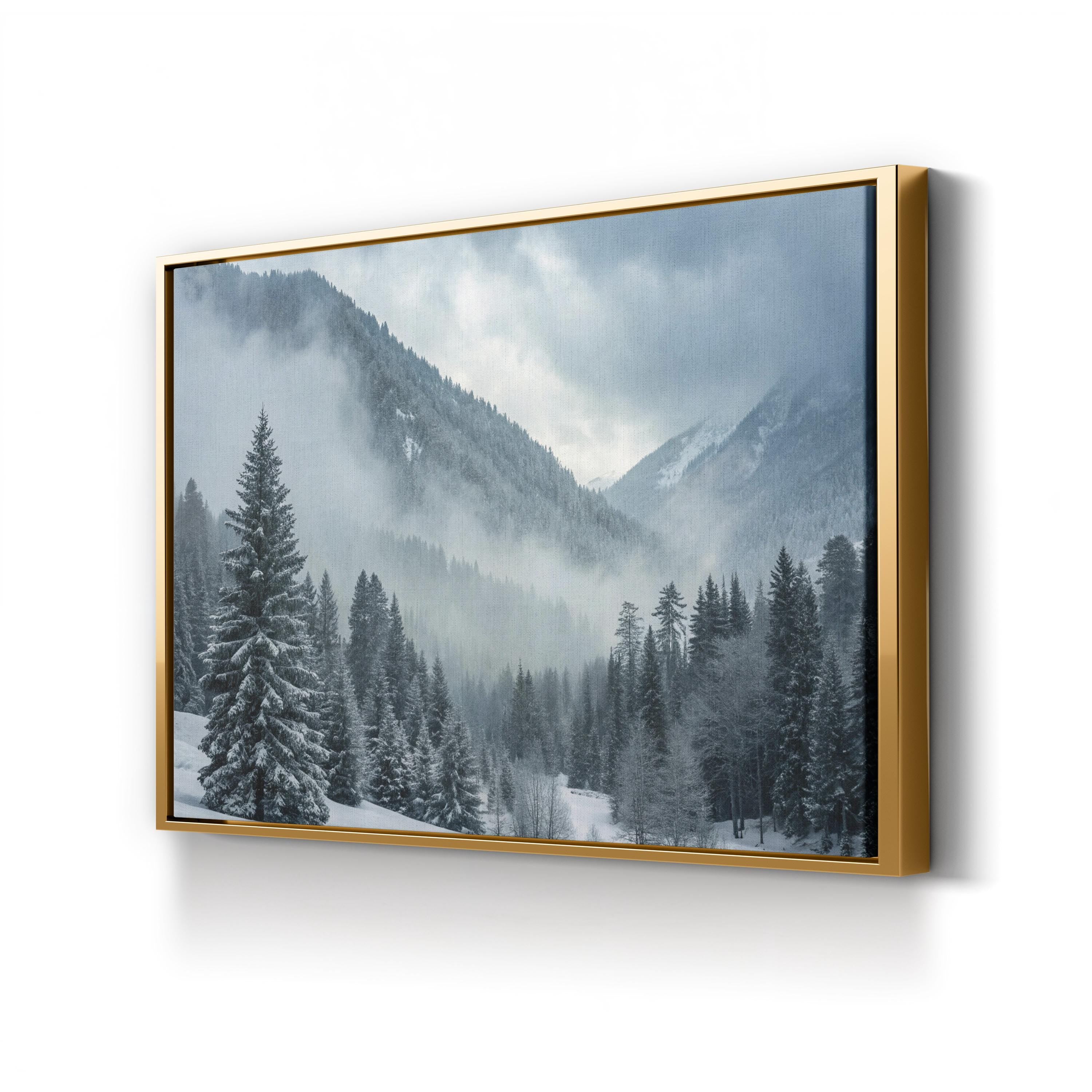 Snowy Mountain Winter – Vintage Photography Wall Art | Alpine Landscape Canvas Print