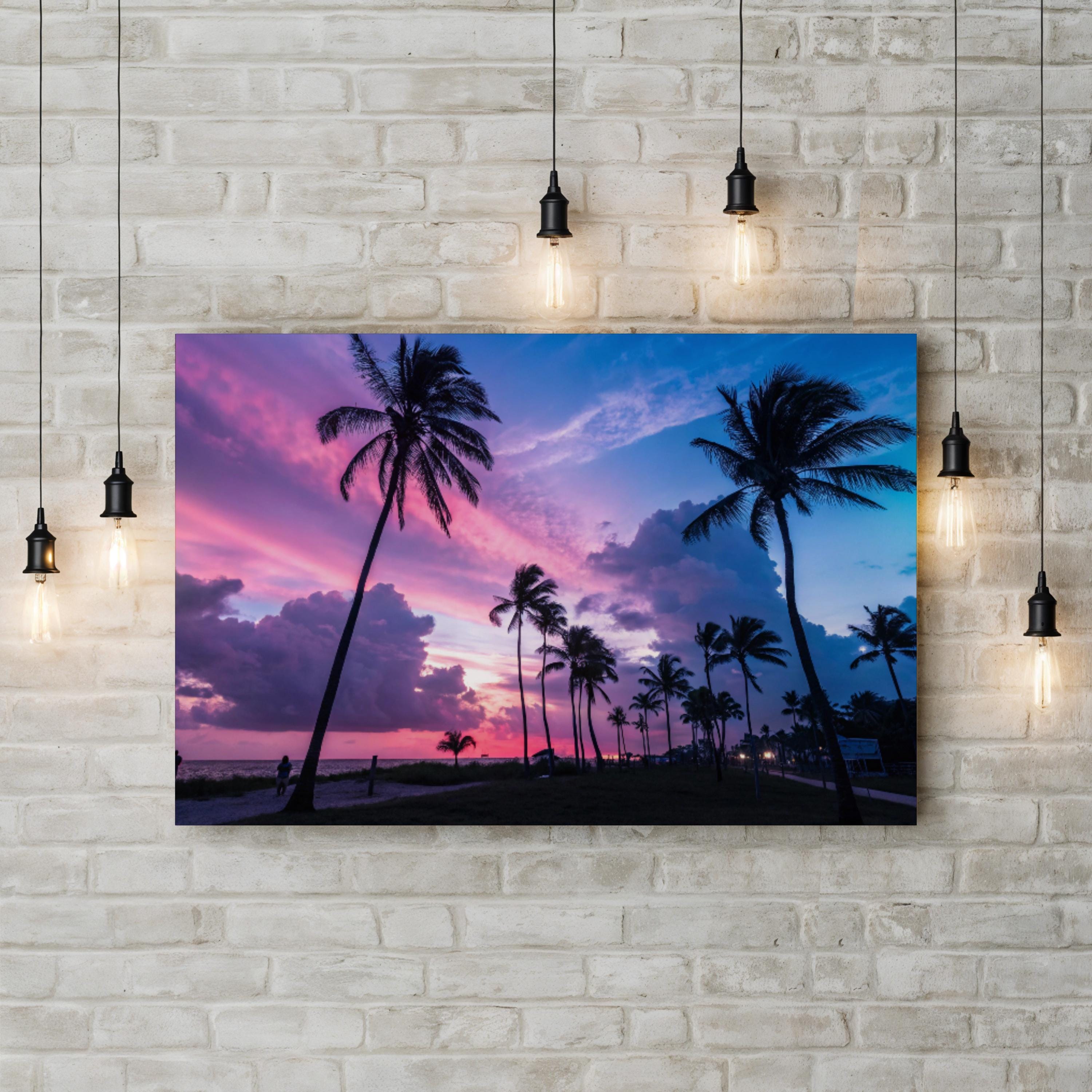 South Beach Sunset – Vintage Photography Wall Art | Coastal Ocean Canvas Print