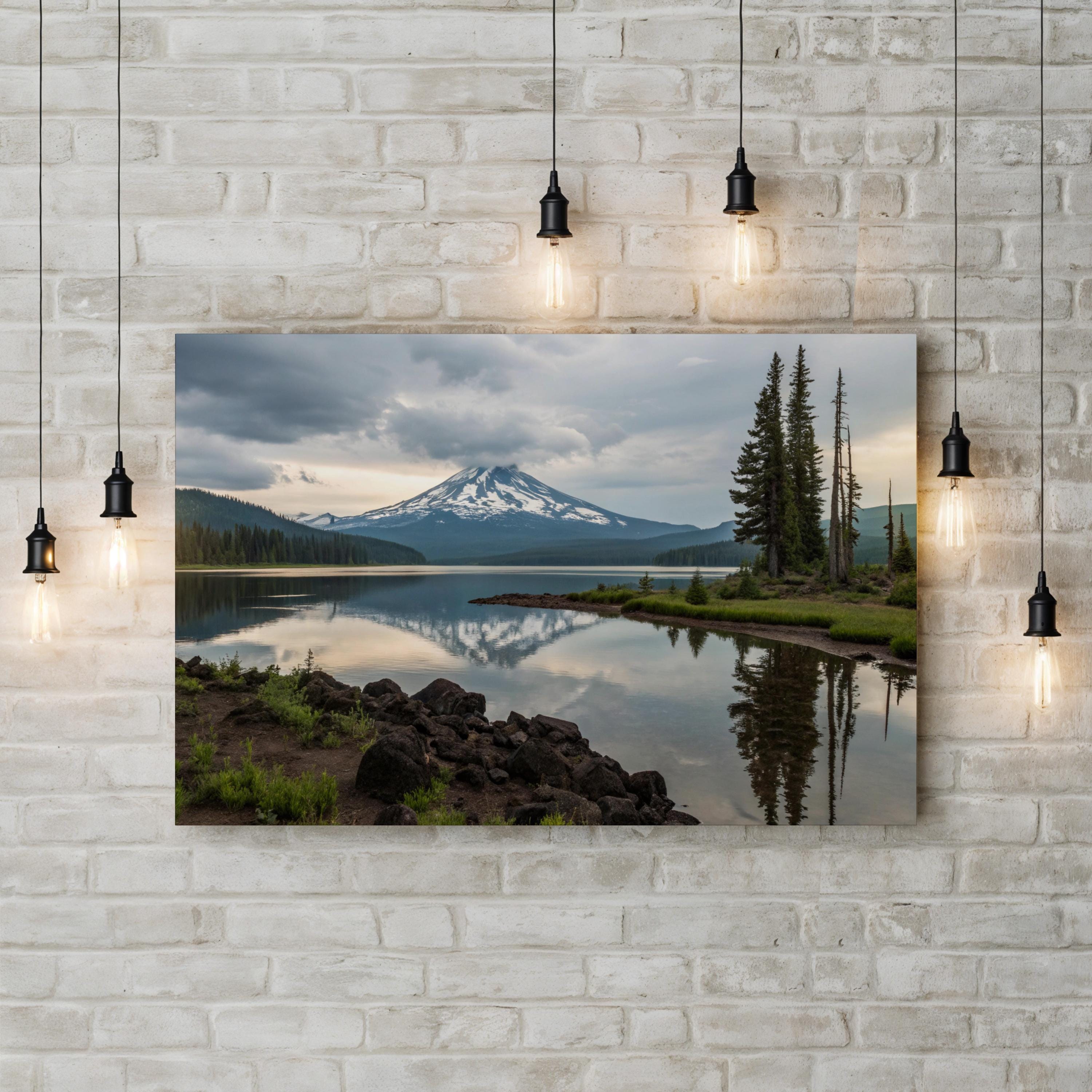 South Sister Mountain Wall Art | Oregon Cascade Range Framed Alpine Landscape Canvas Print