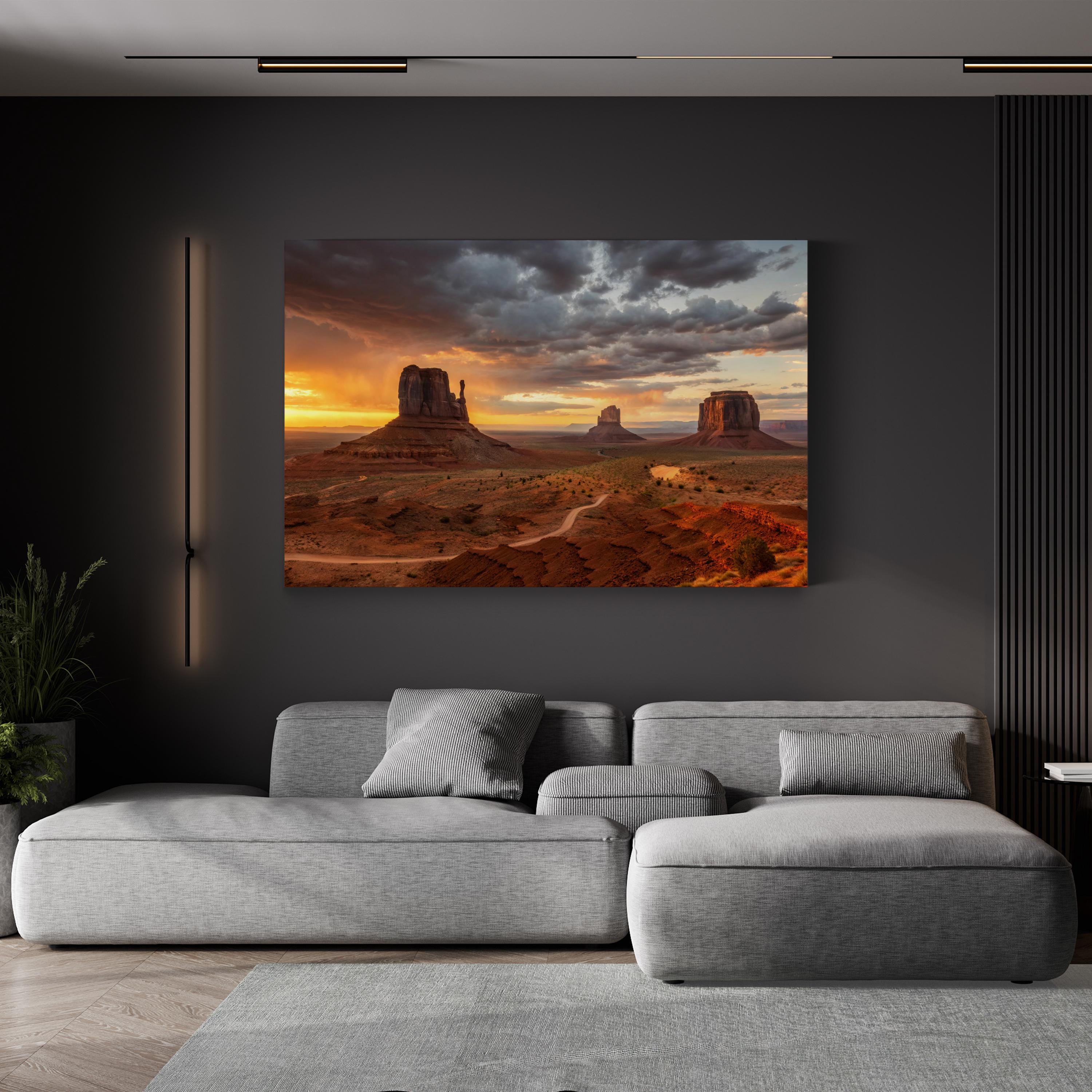 Monument Valley Sunrise – Vintage Photography Wall Art | Desert Landscape Canvas Print