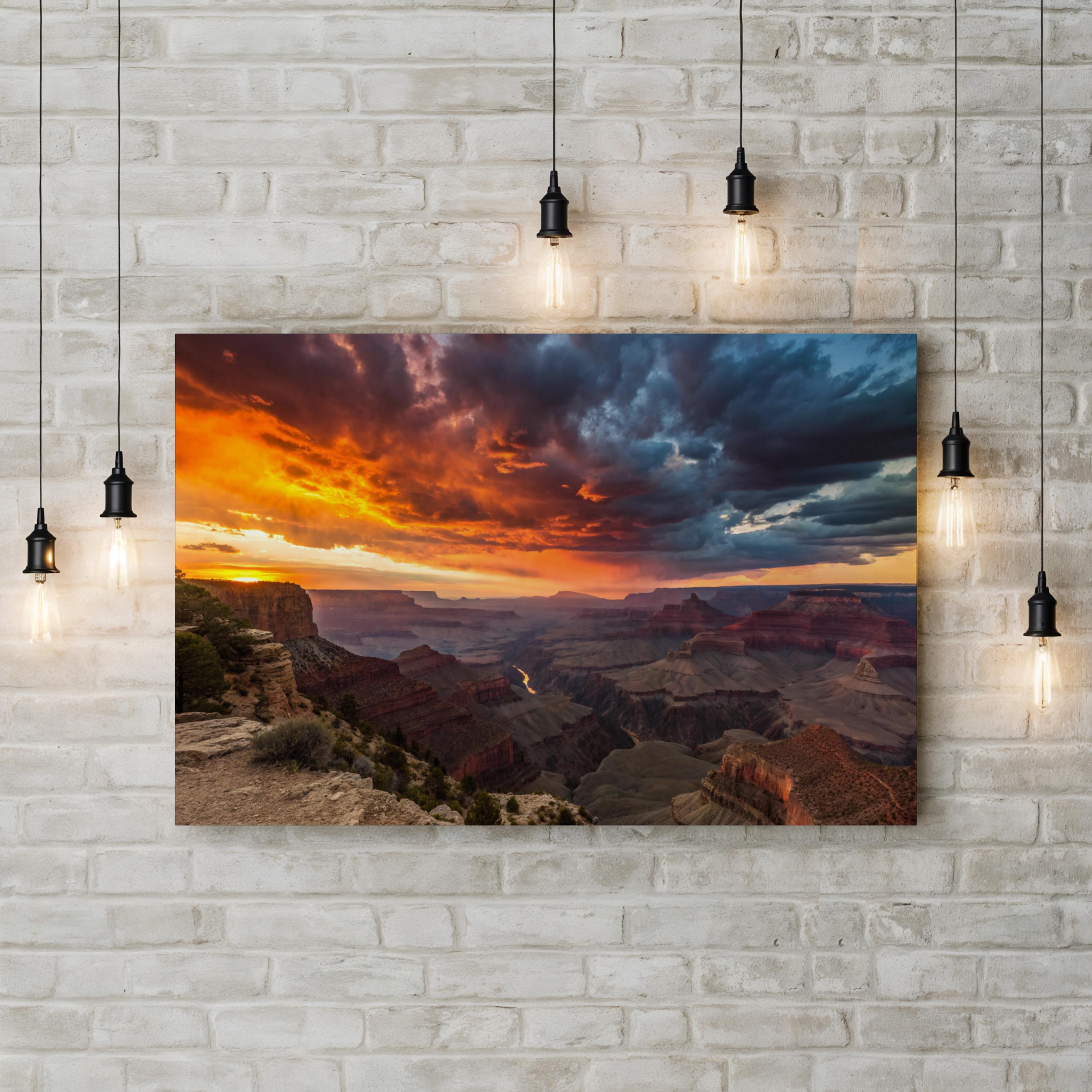 Grand Canyon Lipan Point Sunset – Vintage Photography Wall Art | Landscape Canvas Print