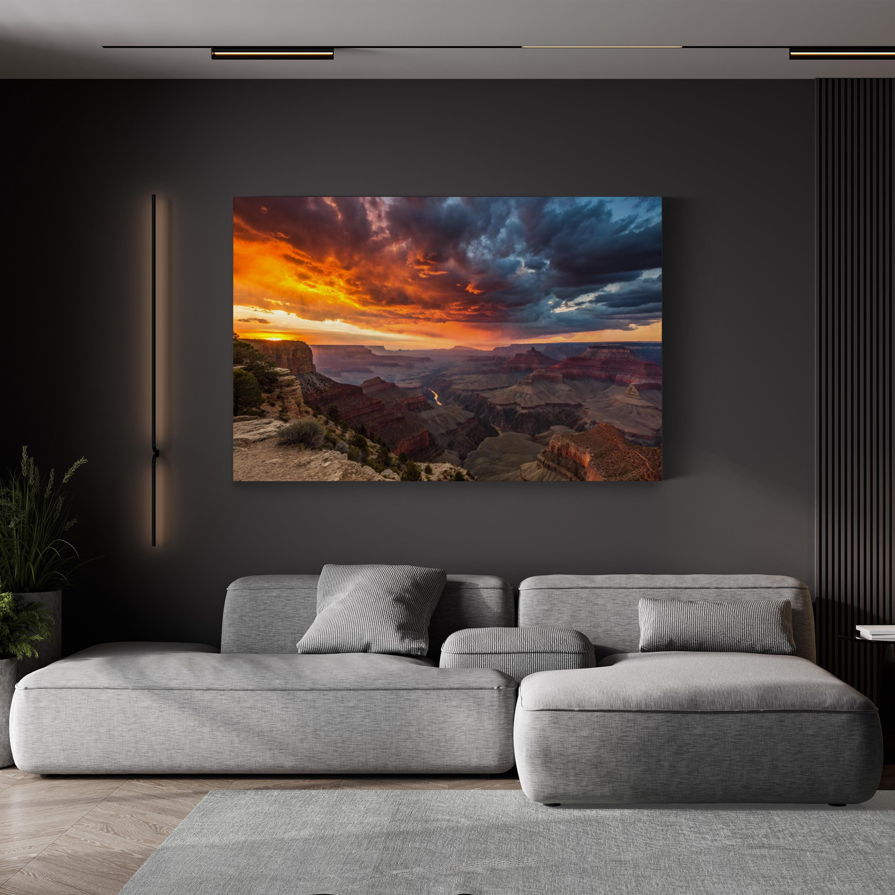 Grand Canyon Lipan Point Sunset – Vintage Photography Wall Art | Landscape Canvas Print