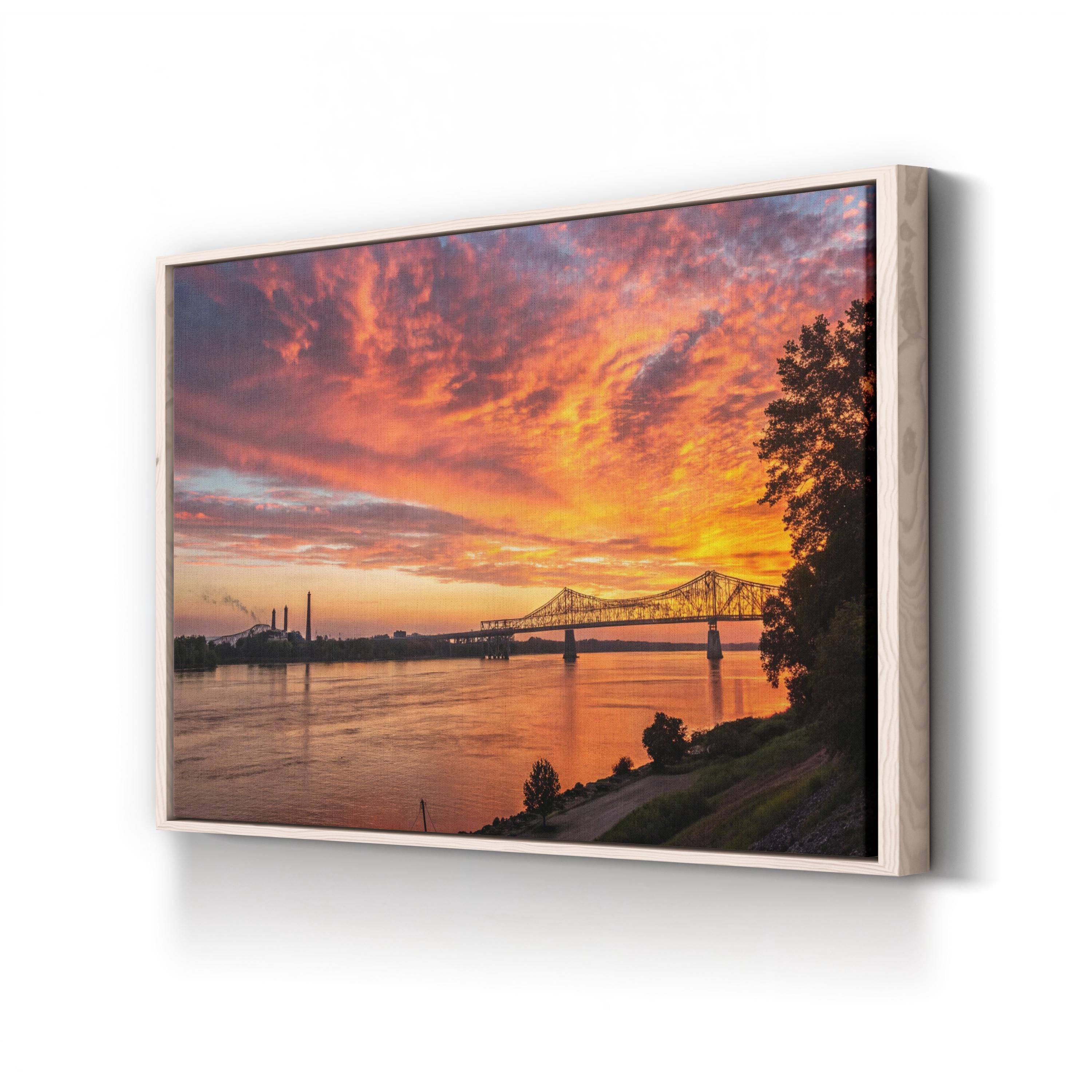 Memphis Sunset, Memphis, Tennessee, USA Wall Art — Mississippi River Cityscape Canvas Print