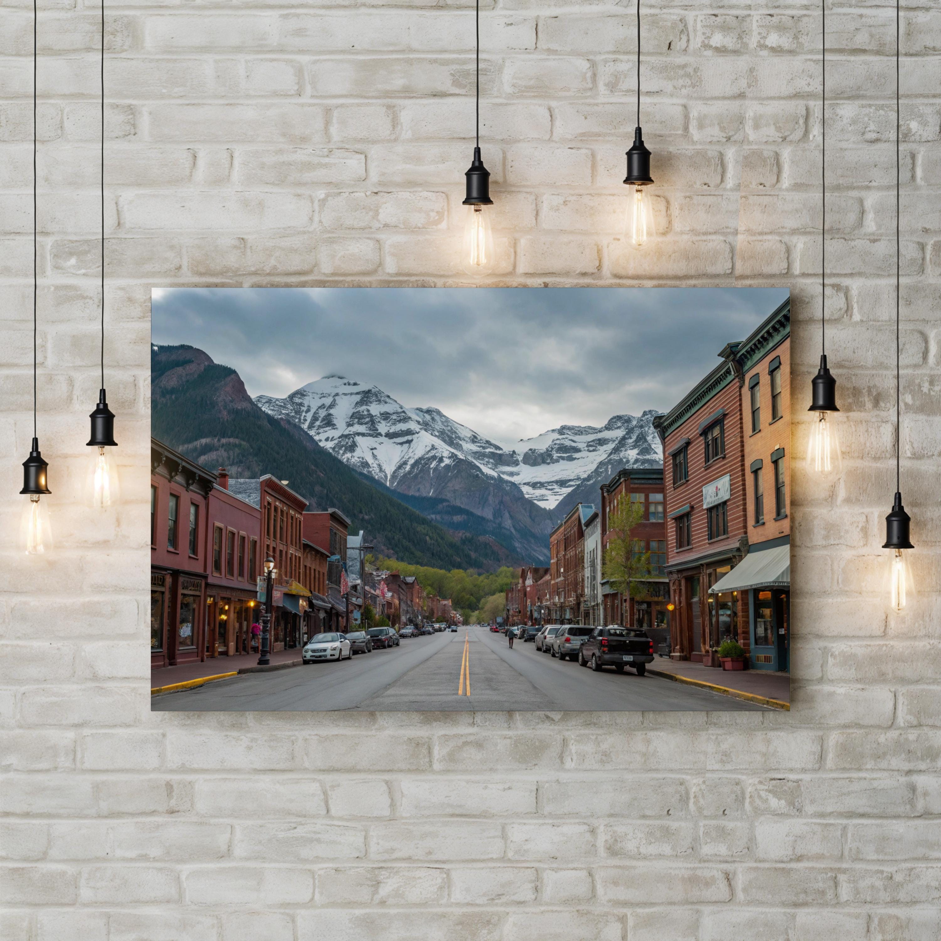 Telluride Colorado Mountain Town – Vintage Photography Wall Art | Snowy Landscape Canvas Print