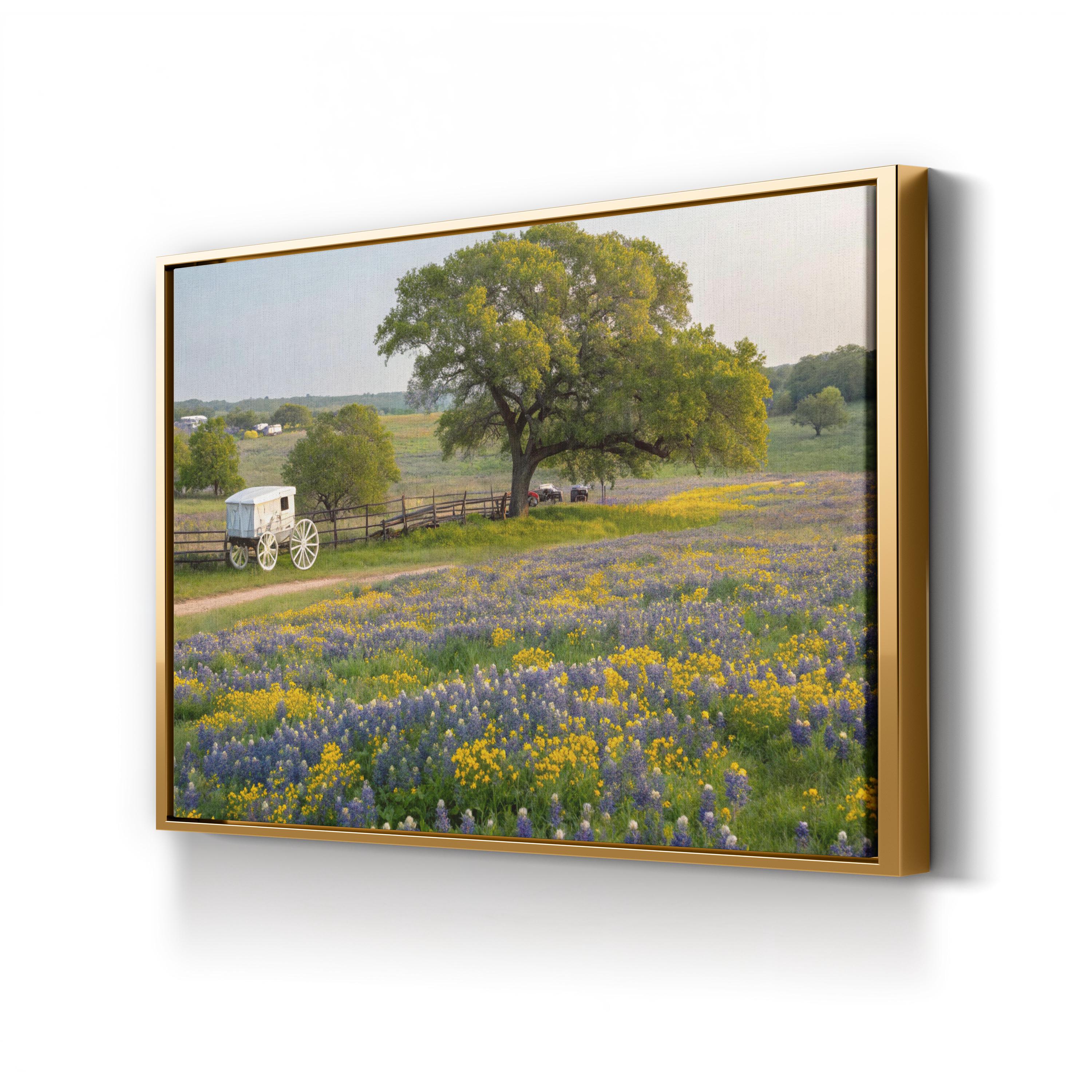 Texas Hill Country Spring – Vintage Photography Wall Art | Wildflower Landscape Canvas Print