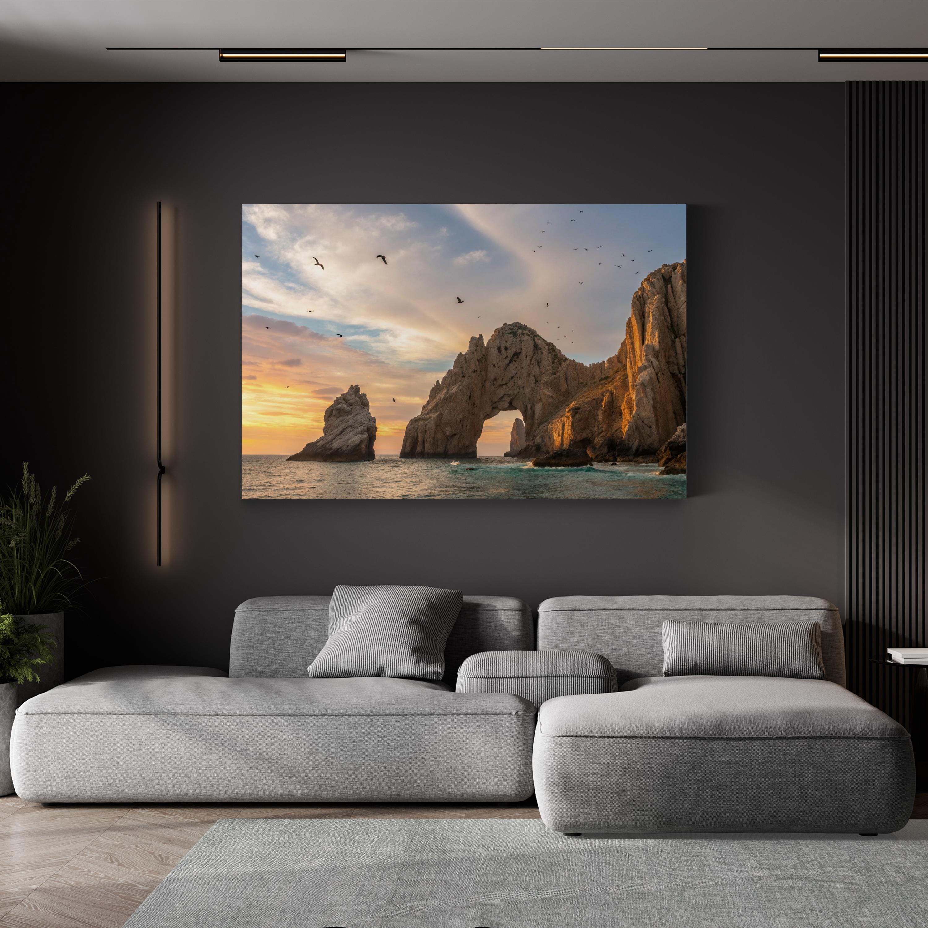 El Arco de Cabo San Lucas Canvas Wall Art — Baja California Sur Mexico Sunset Coastal Landscape Print