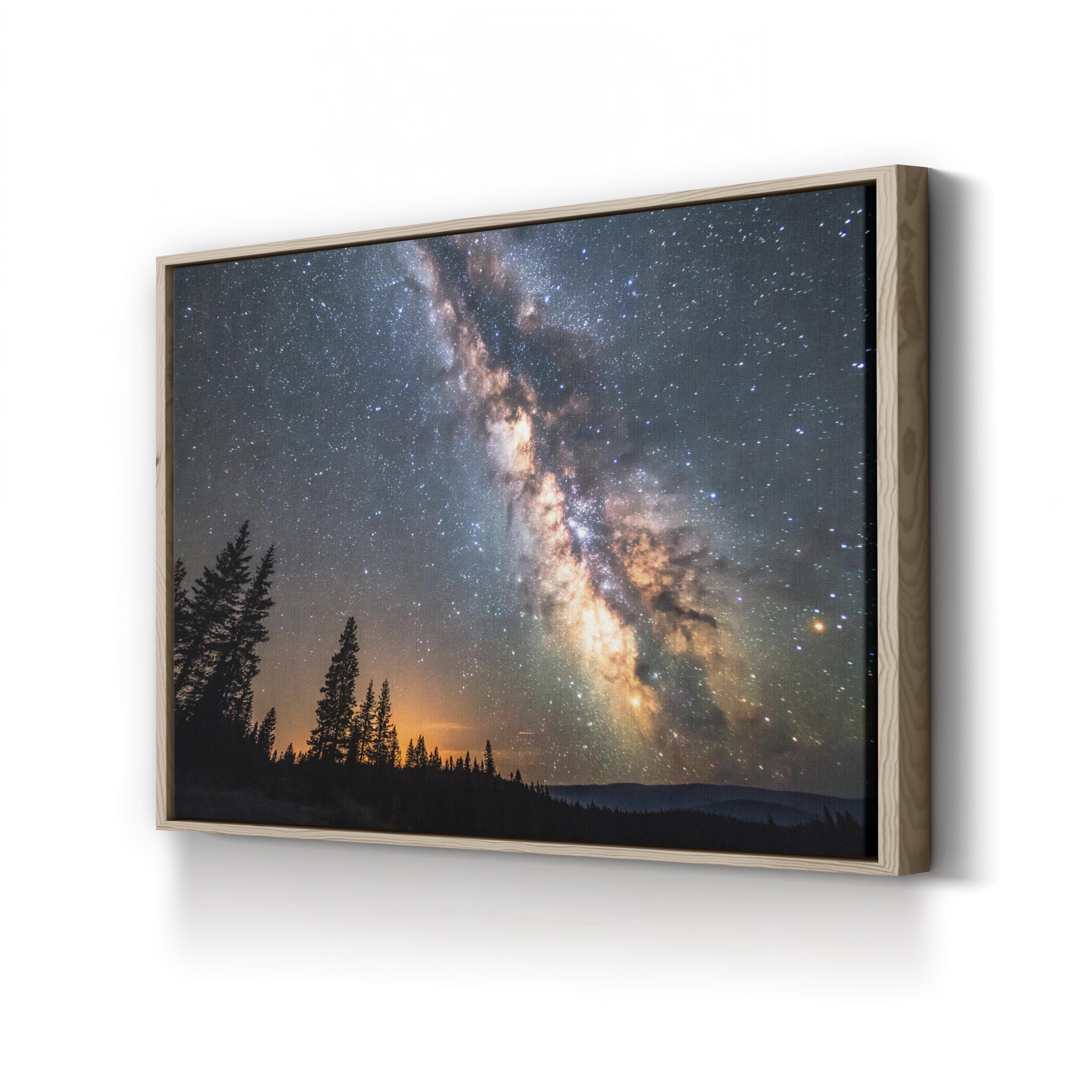 Milky Way Galaxy Canvas Art Print | Starry Night Sky Photography Wall Art