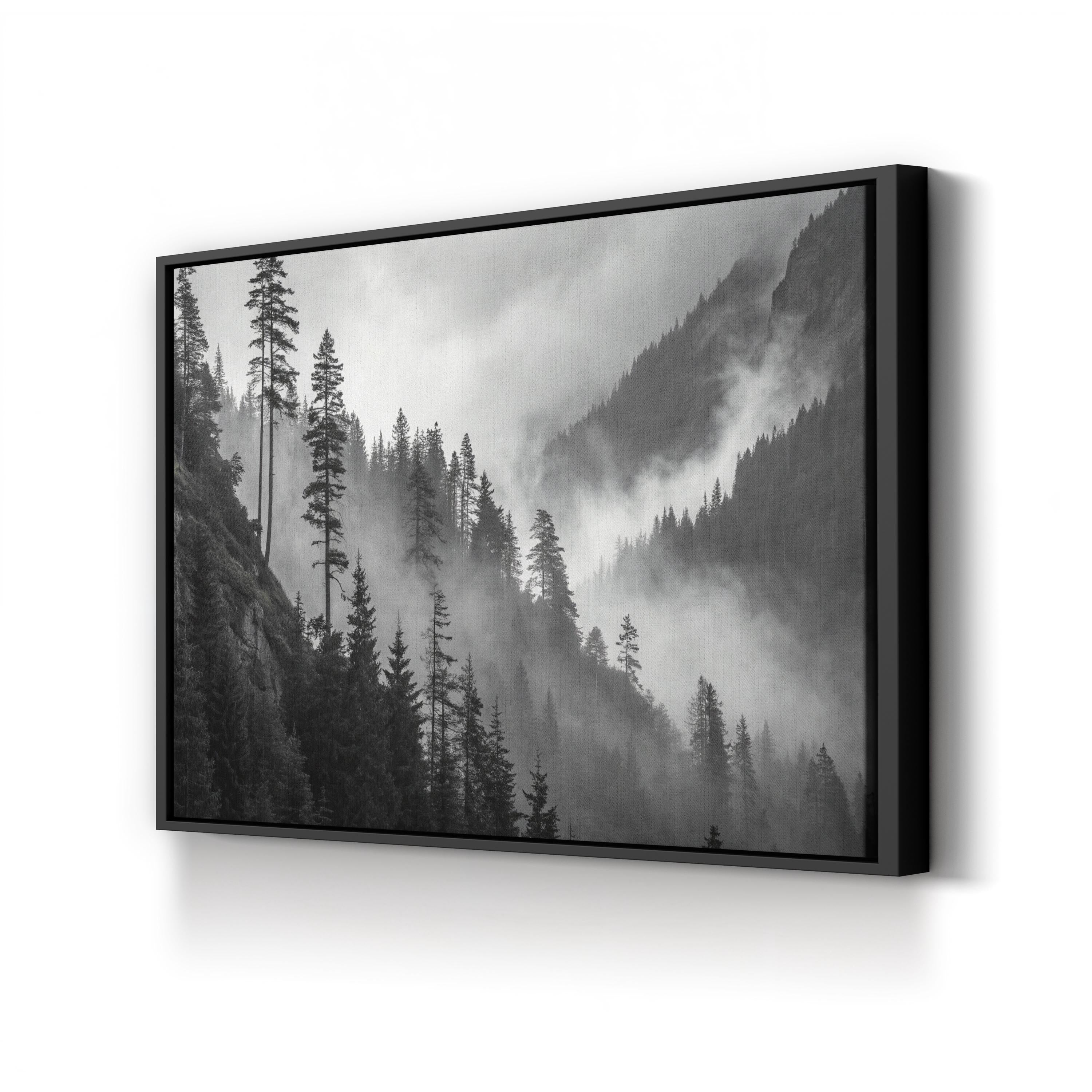 Misty Mountain Forest – Vintage Photography Wall Art | Alpine Landscape Canvas Print