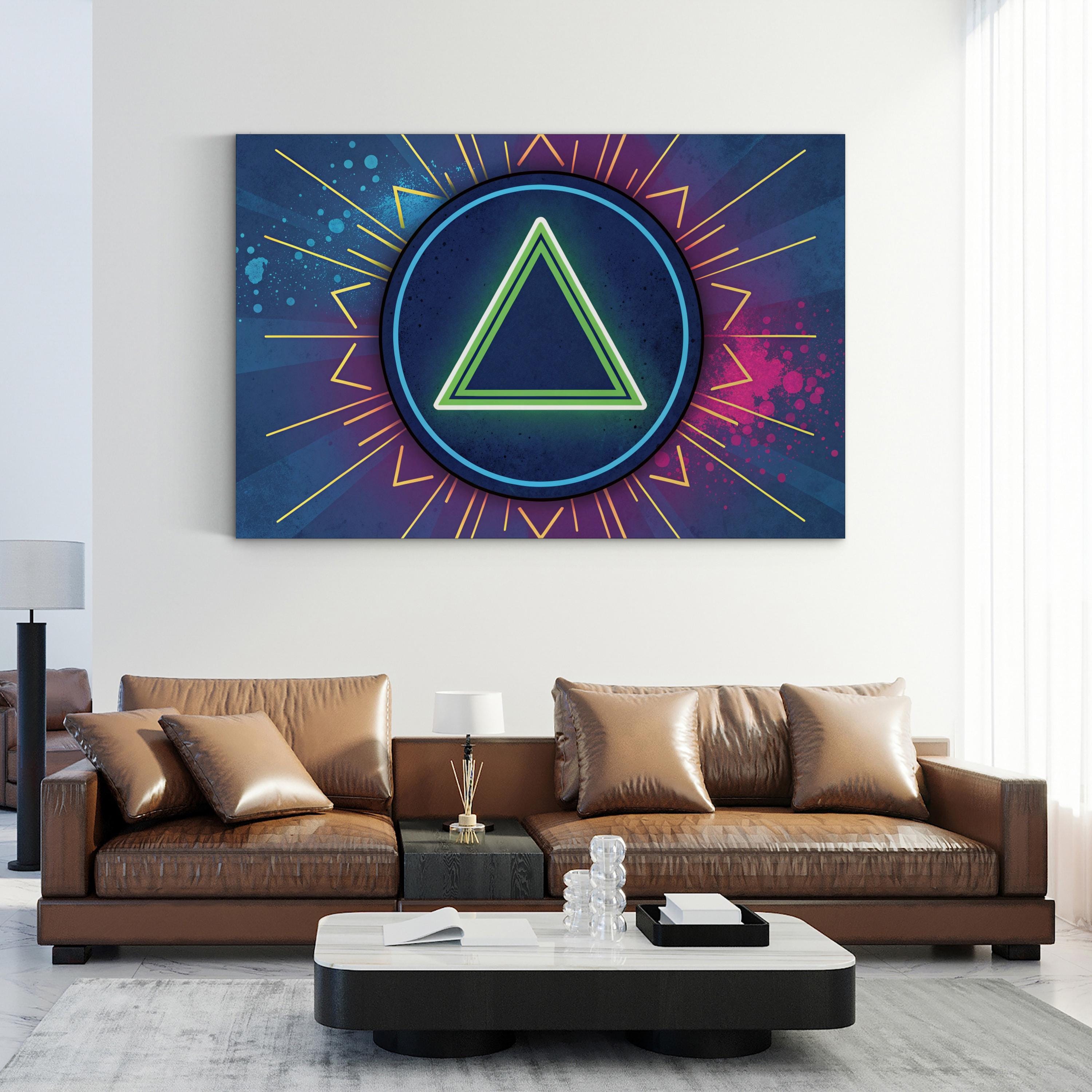 Neon Triangle – Period Illustration Wall Art | Abstract Geometric Canvas Print