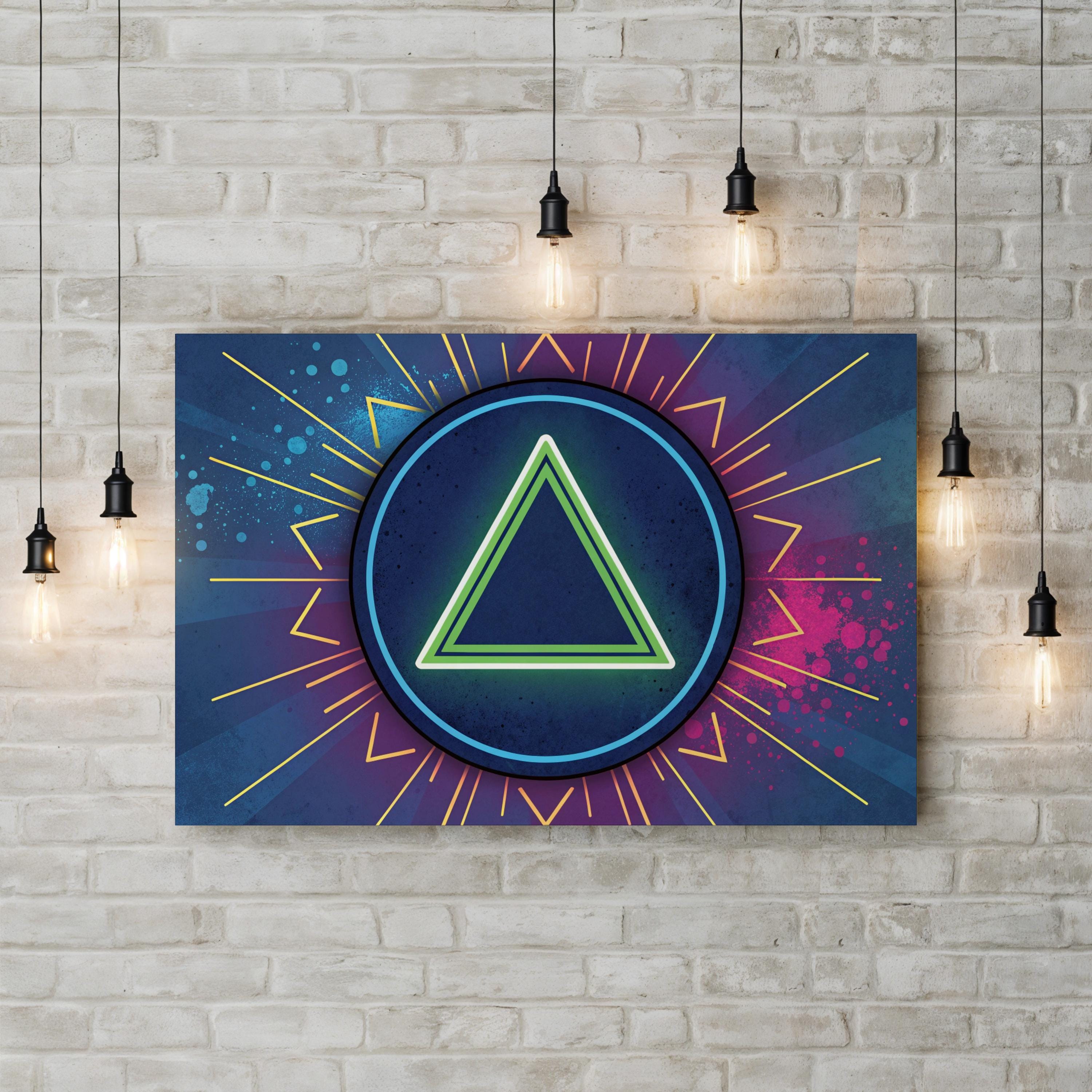 Neon Triangle – Period Illustration Wall Art | Abstract Geometric Canvas Print