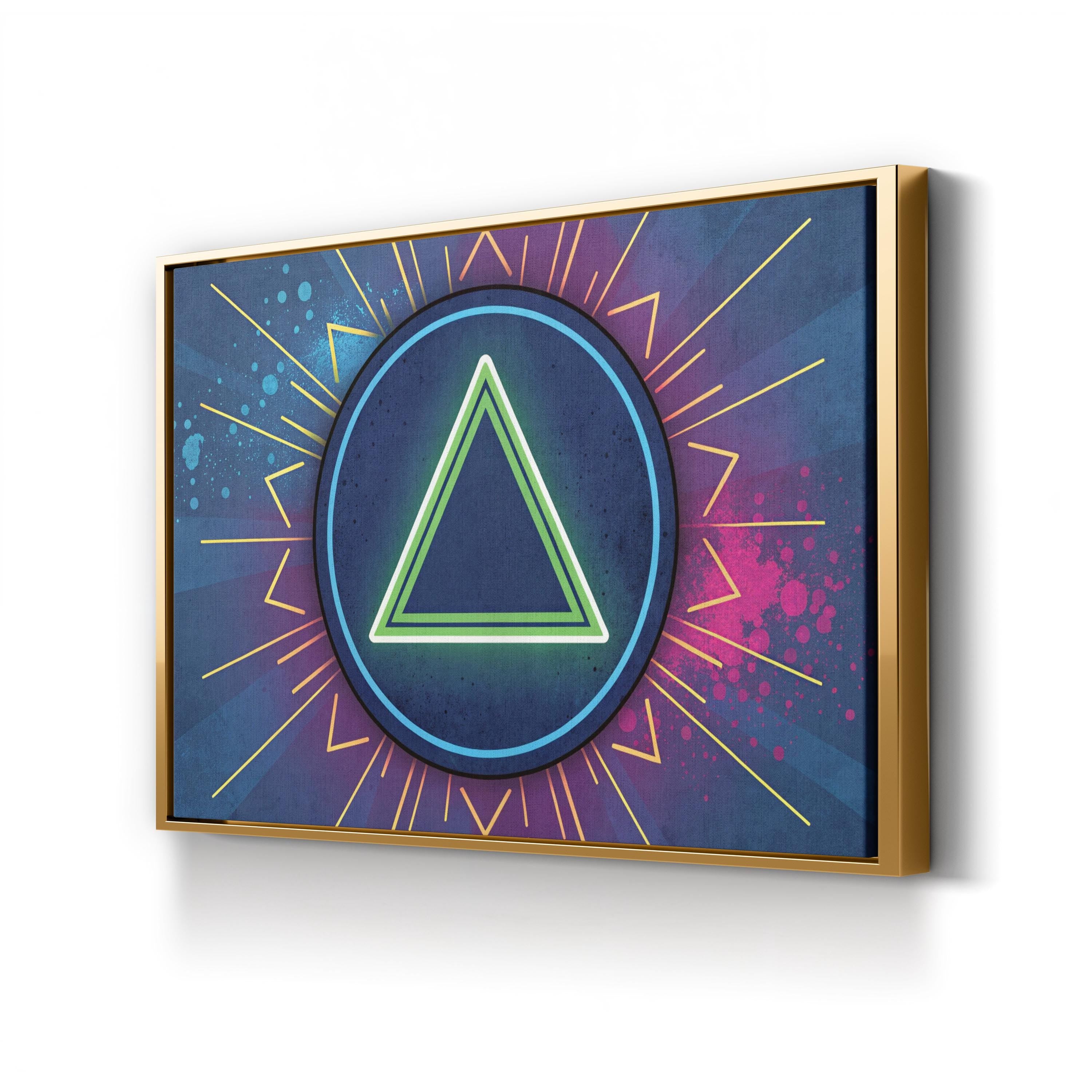 Neon Triangle – Period Illustration Wall Art | Abstract Geometric Canvas Print
