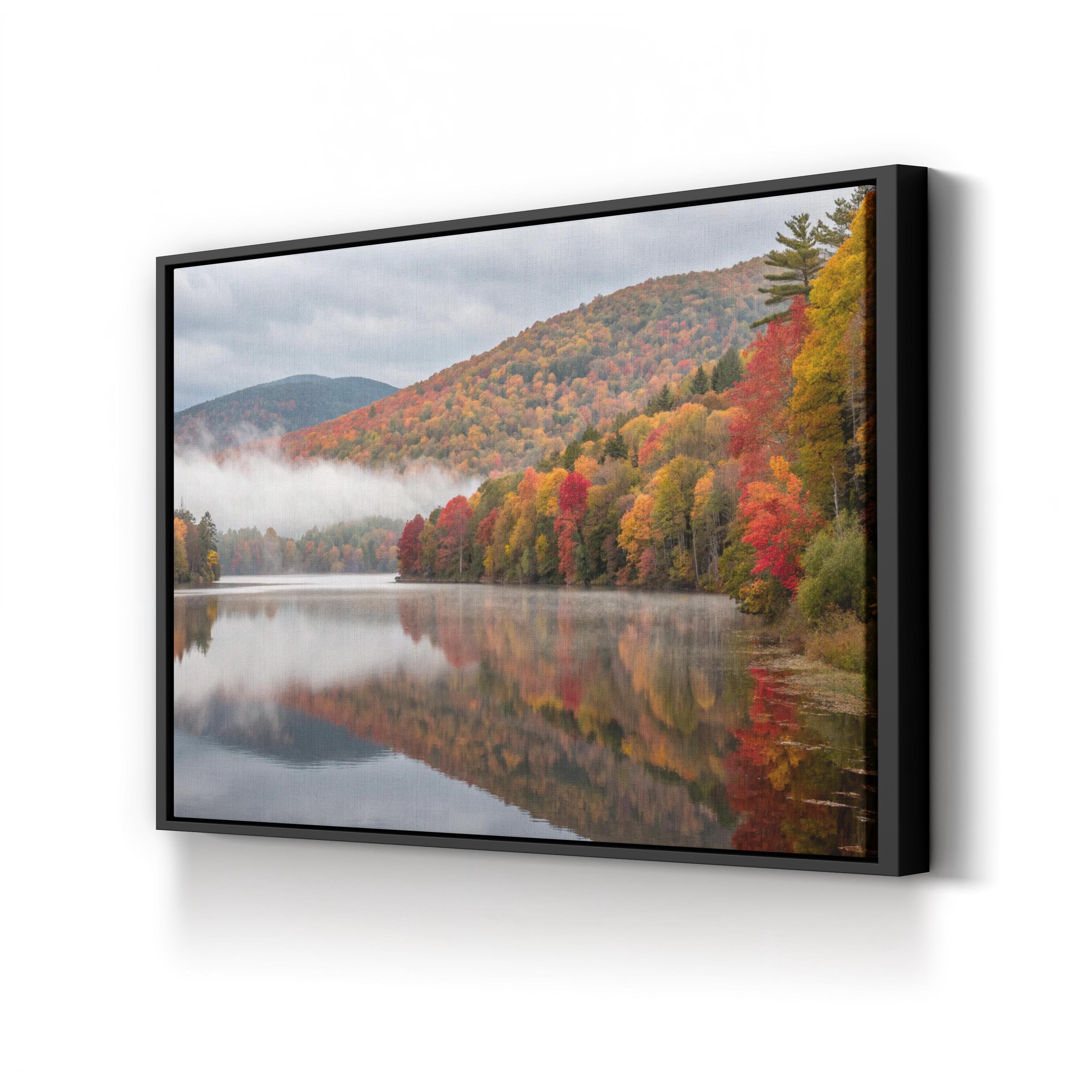 Vermont Serene Autumn Lake Photograph Canvas Print