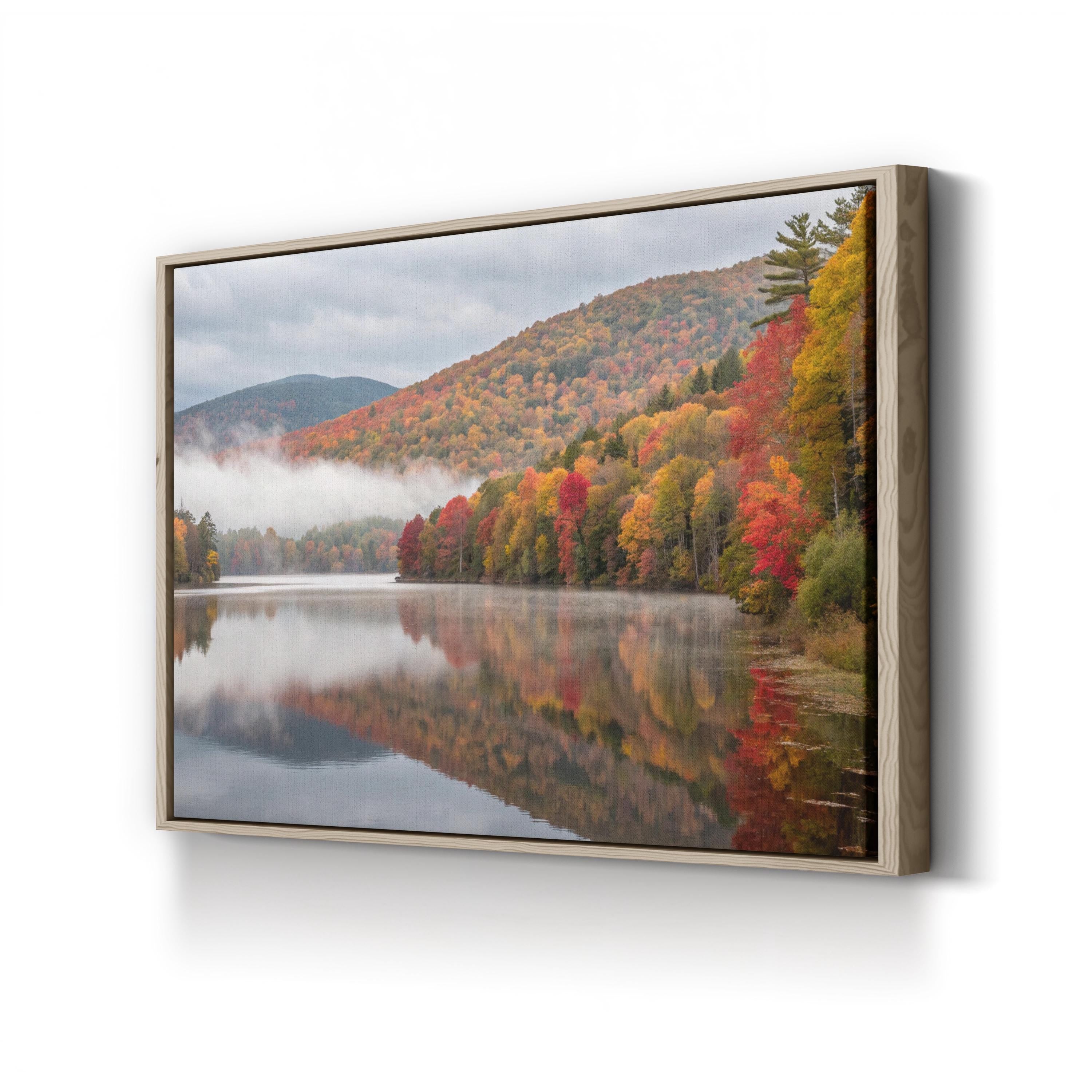 Vermont Serene Autumn Lake Photograph Canvas Print
