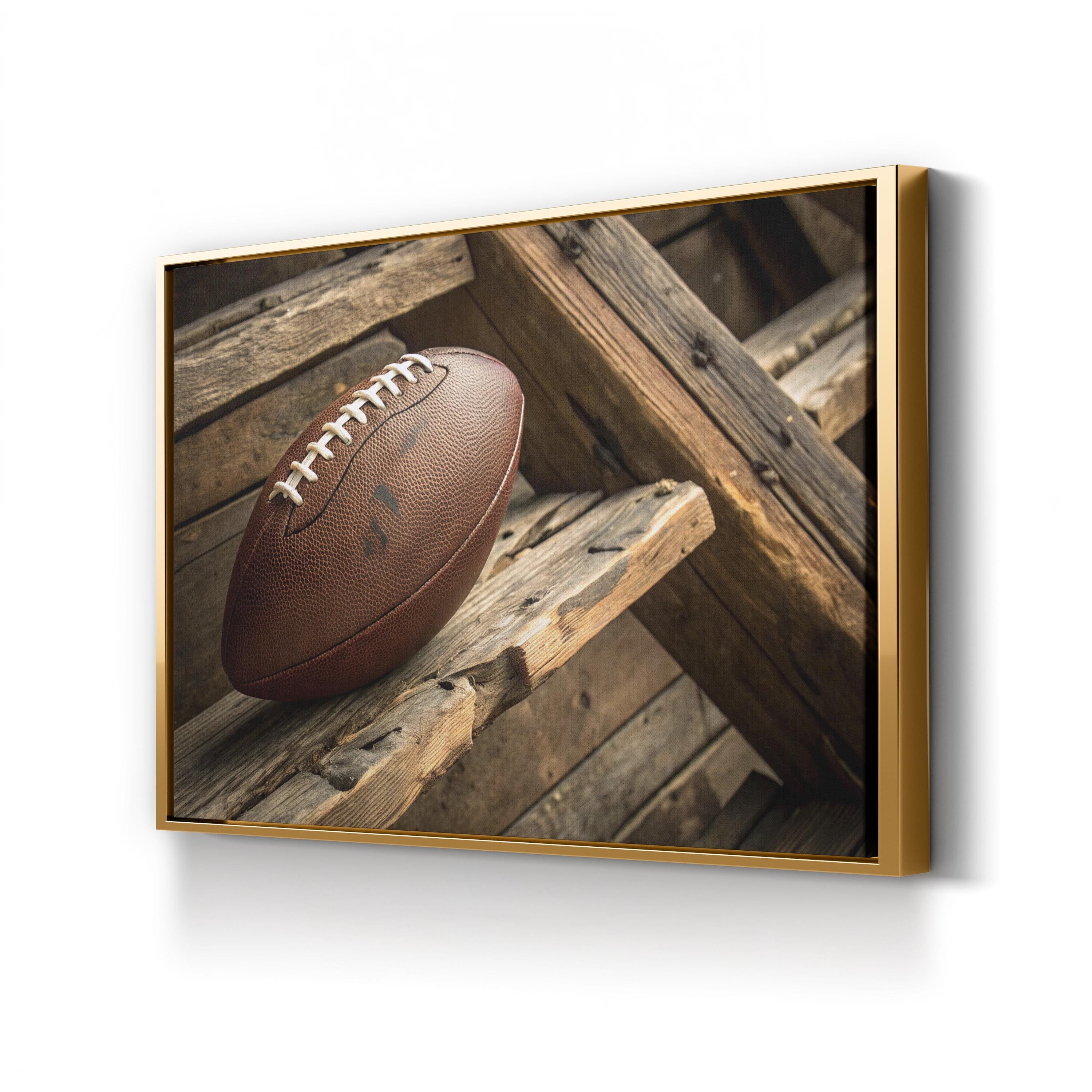 Vintage Football Still Life – Vintage Photography Wall Art | Rustic Sports Canvas Print