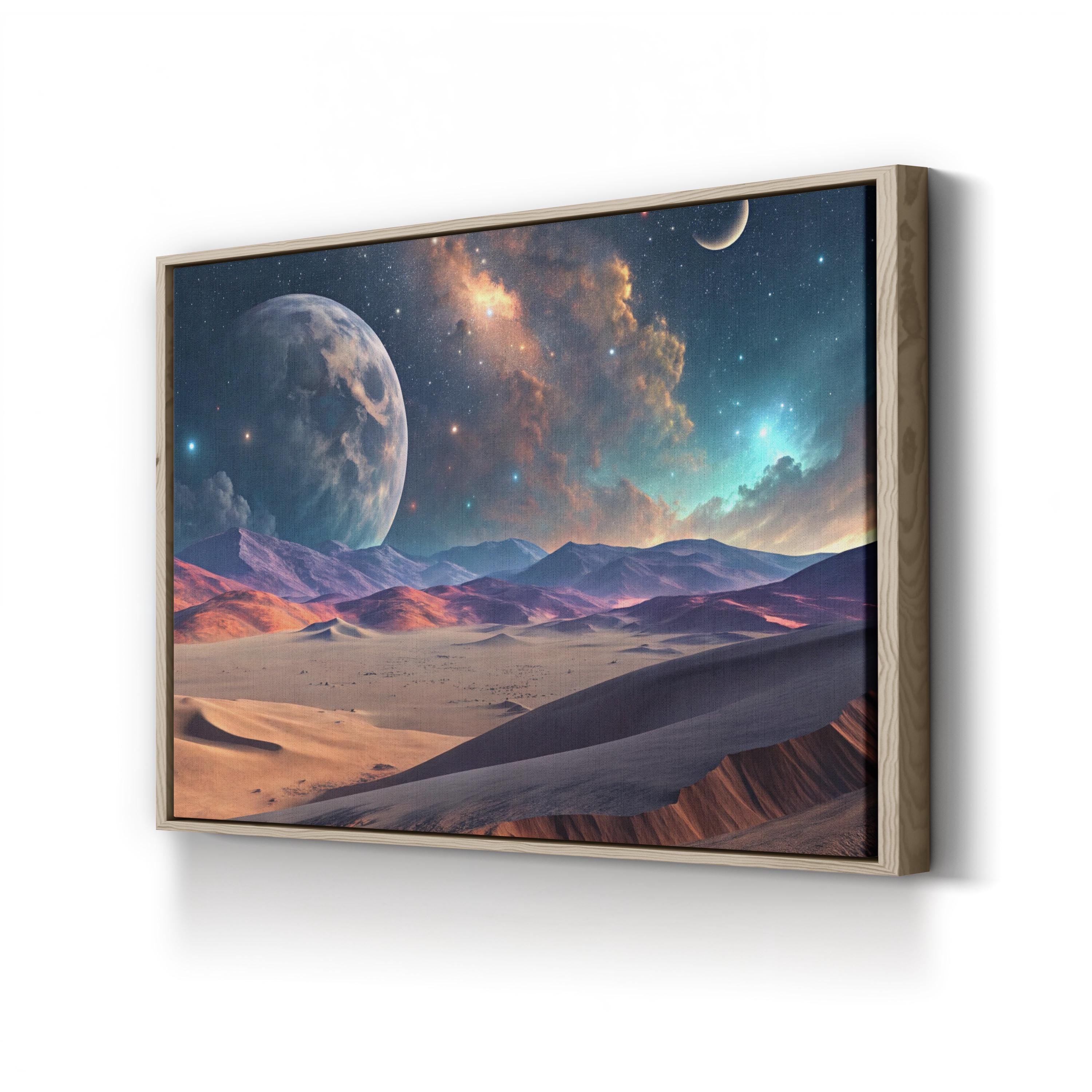 Volcano Planet – Period Illustration Wall Art | Sci-Fi Alien Landscape Canvas Print