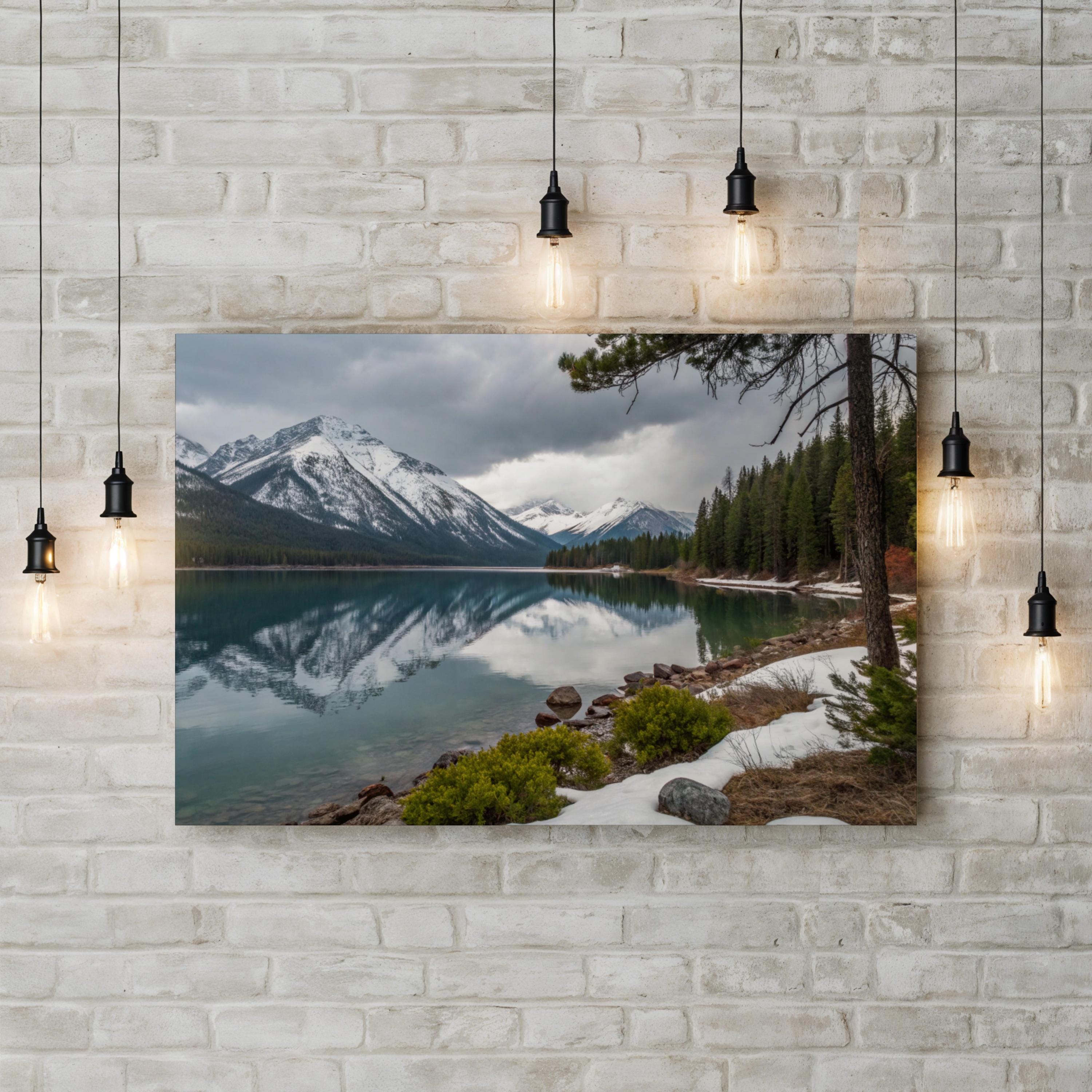 Wallowa Mountains at Sunrise, Oregon, USA — Lake Landscape Canvas Wall Art