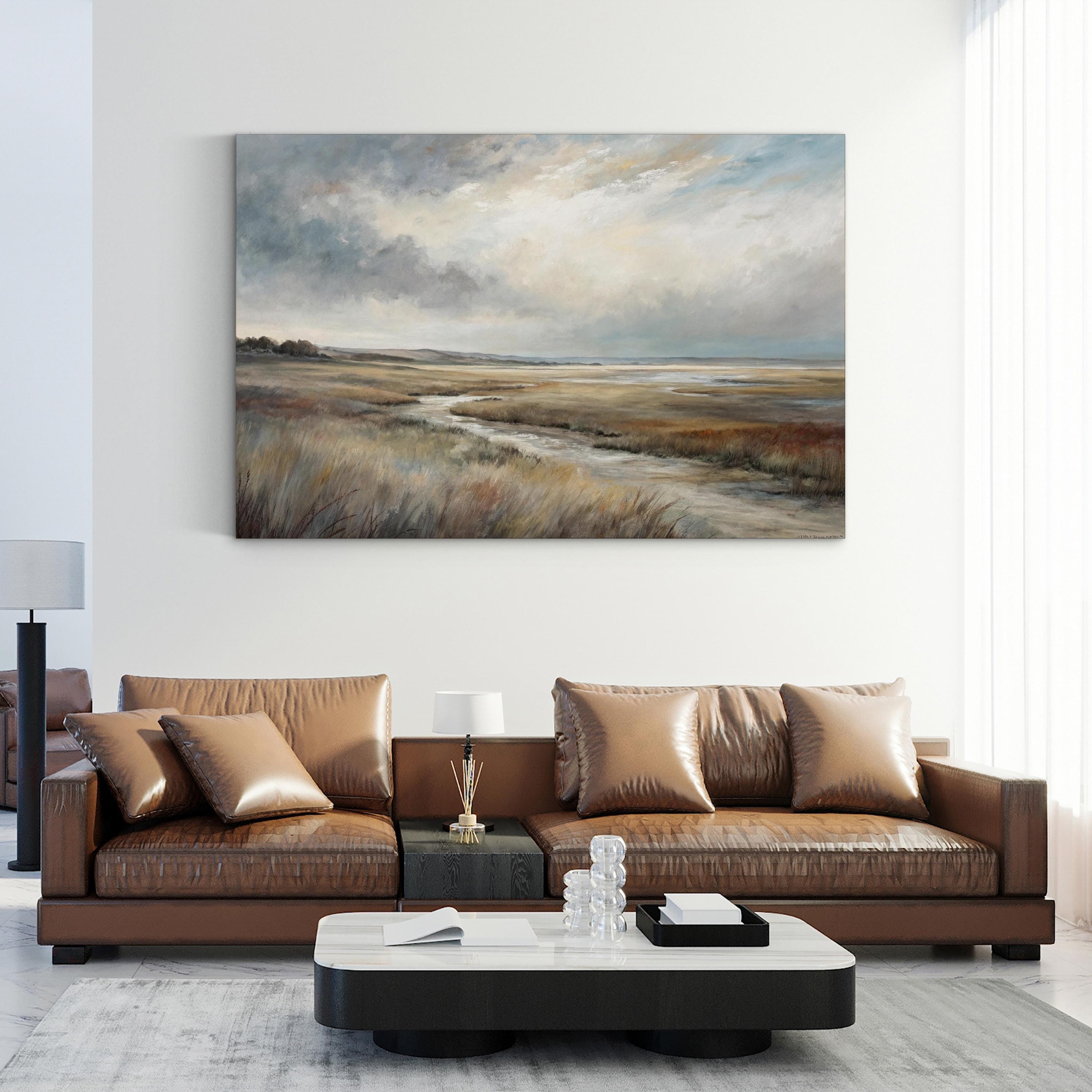 Abstract Nature Horizon – Period Illustration Wall Art | Modern Scenic Canvas Print