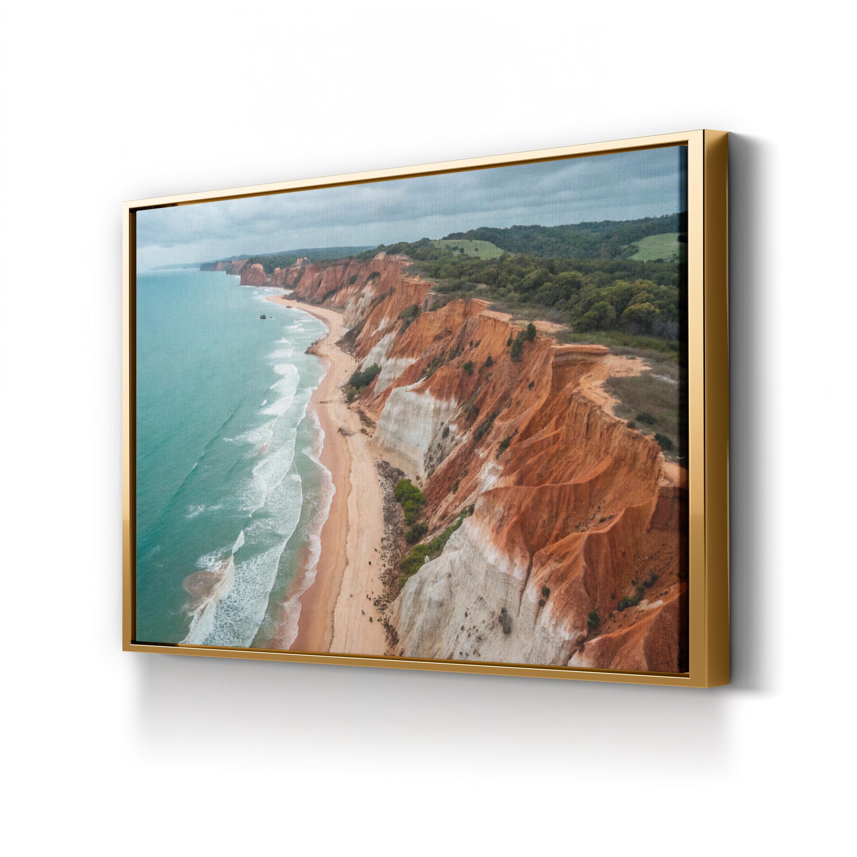 Praia da Falésia Coastal Canvas Print — Algarve Portugal Red Cliffs Ocean Landscape Art