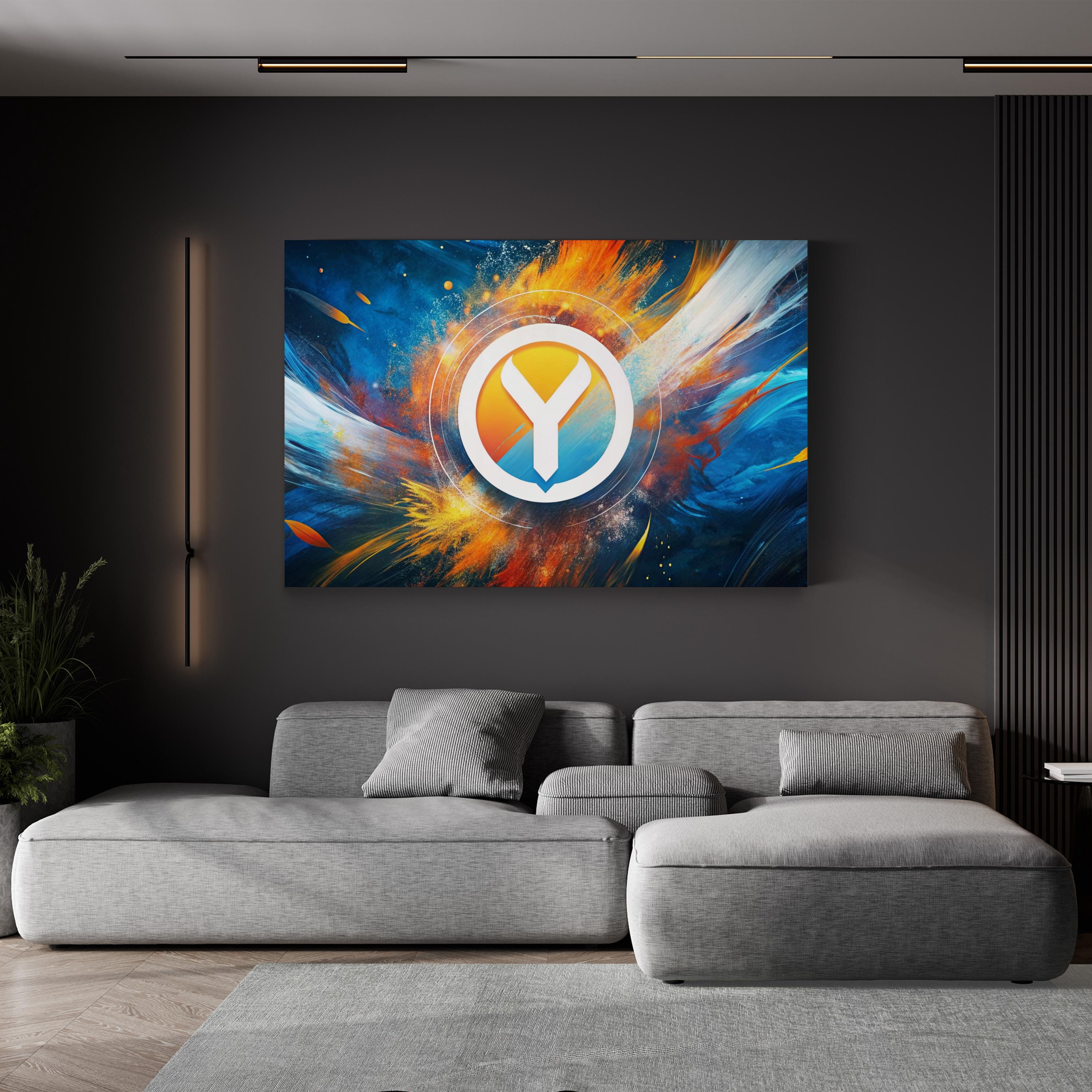Gamer Y Emblem – Period Illustration Wall Art | Abstract Canvas Print