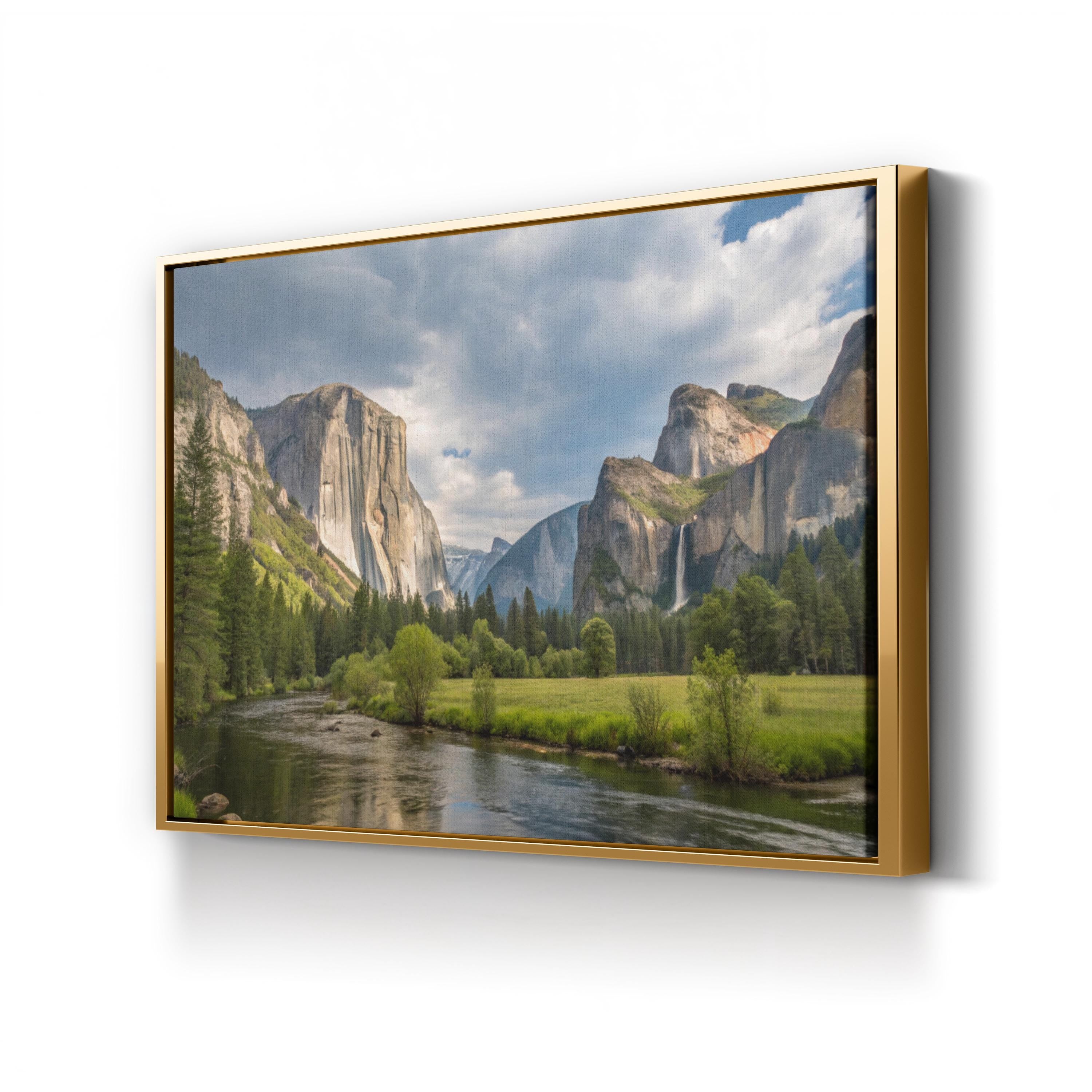 Yosemite Granite Peaks & River – Vintage Photography Wall Art | National Park Canvas Print