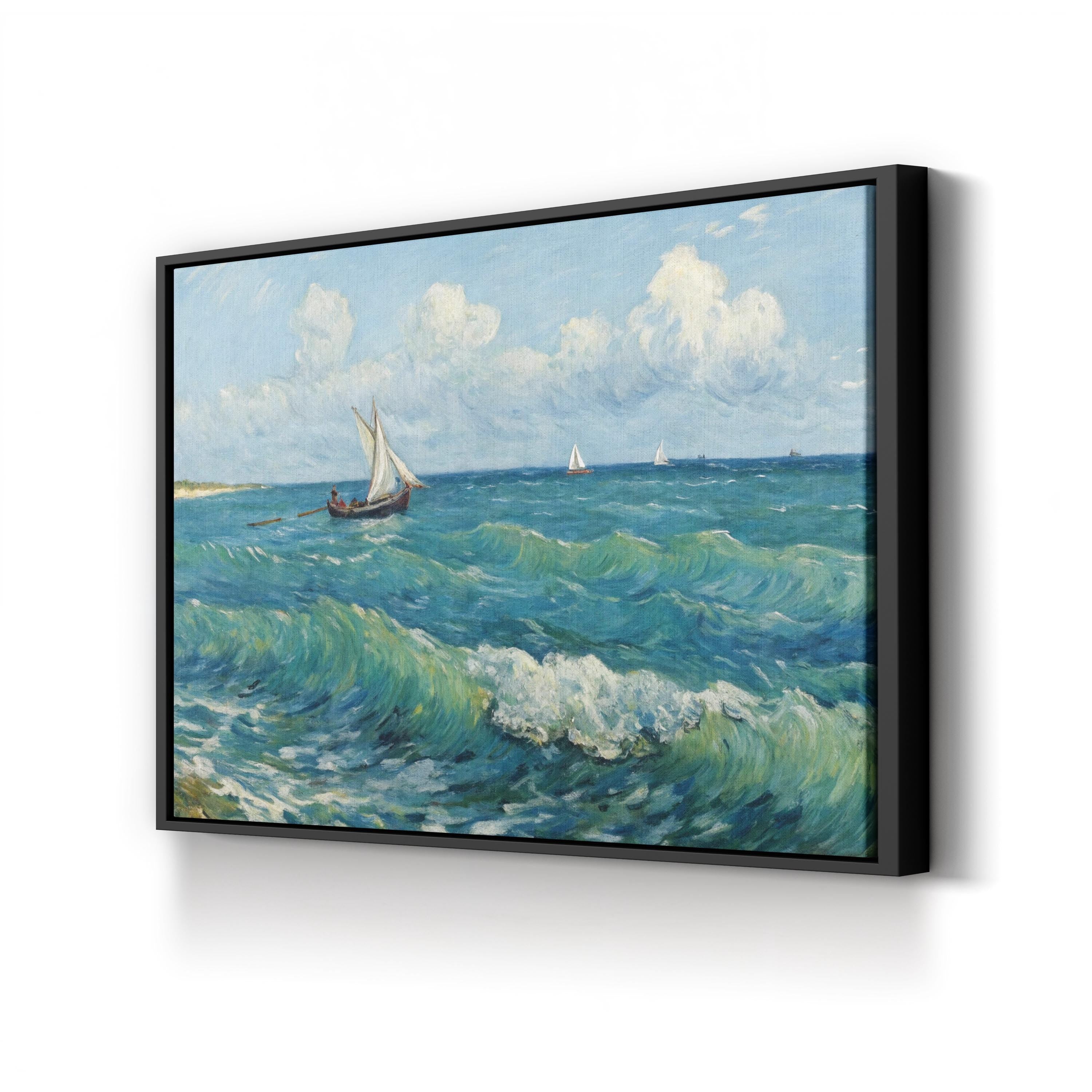 Seascape near Les Saintes-Maries-de-la-Mer, Provence France — Vincent van Gogh Coastal Canvas Print