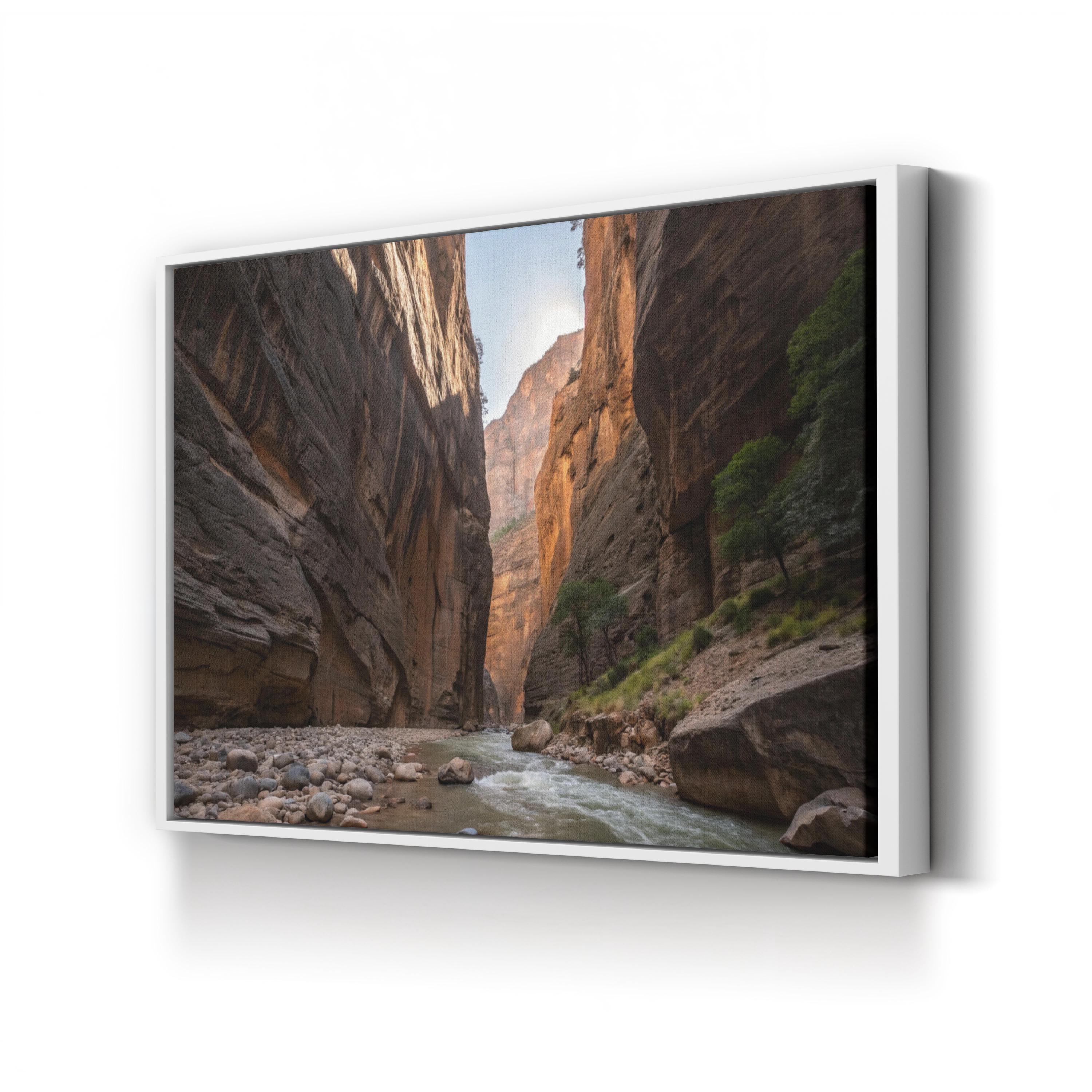 Zion Narrows Red Rock Canyon – Vintage Photography Wall Art | Landscape Canvas Print