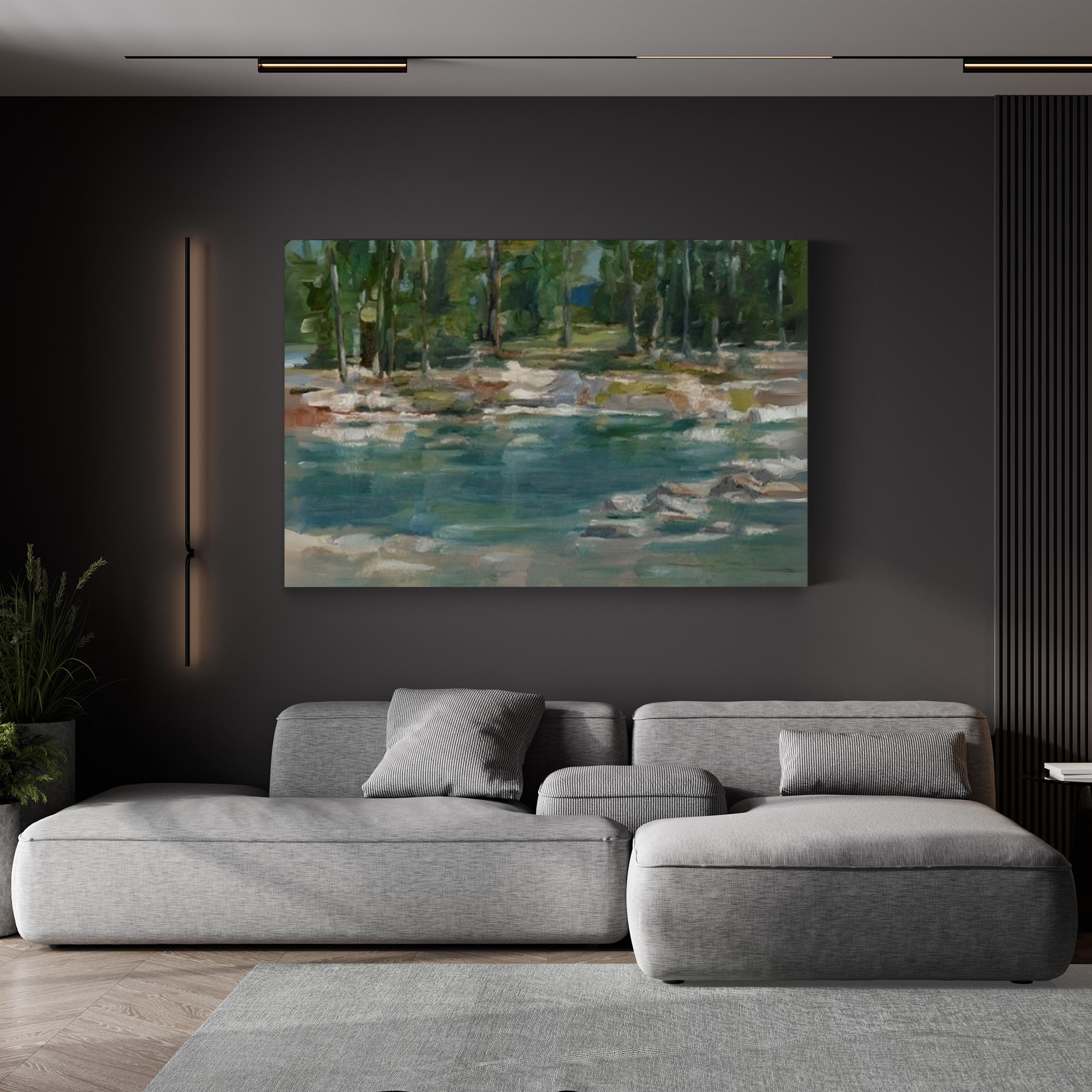 Northwestern Lake I – Ethan Harper Wall Art | Contemporary Abstract Landscape Canvas Print