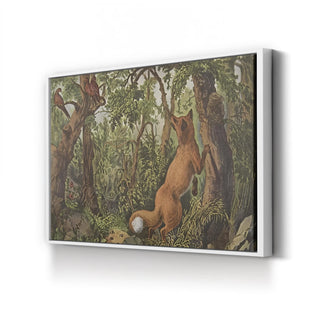 The Puzzled Fox. 19th-Century American Lithograph Reproduction
