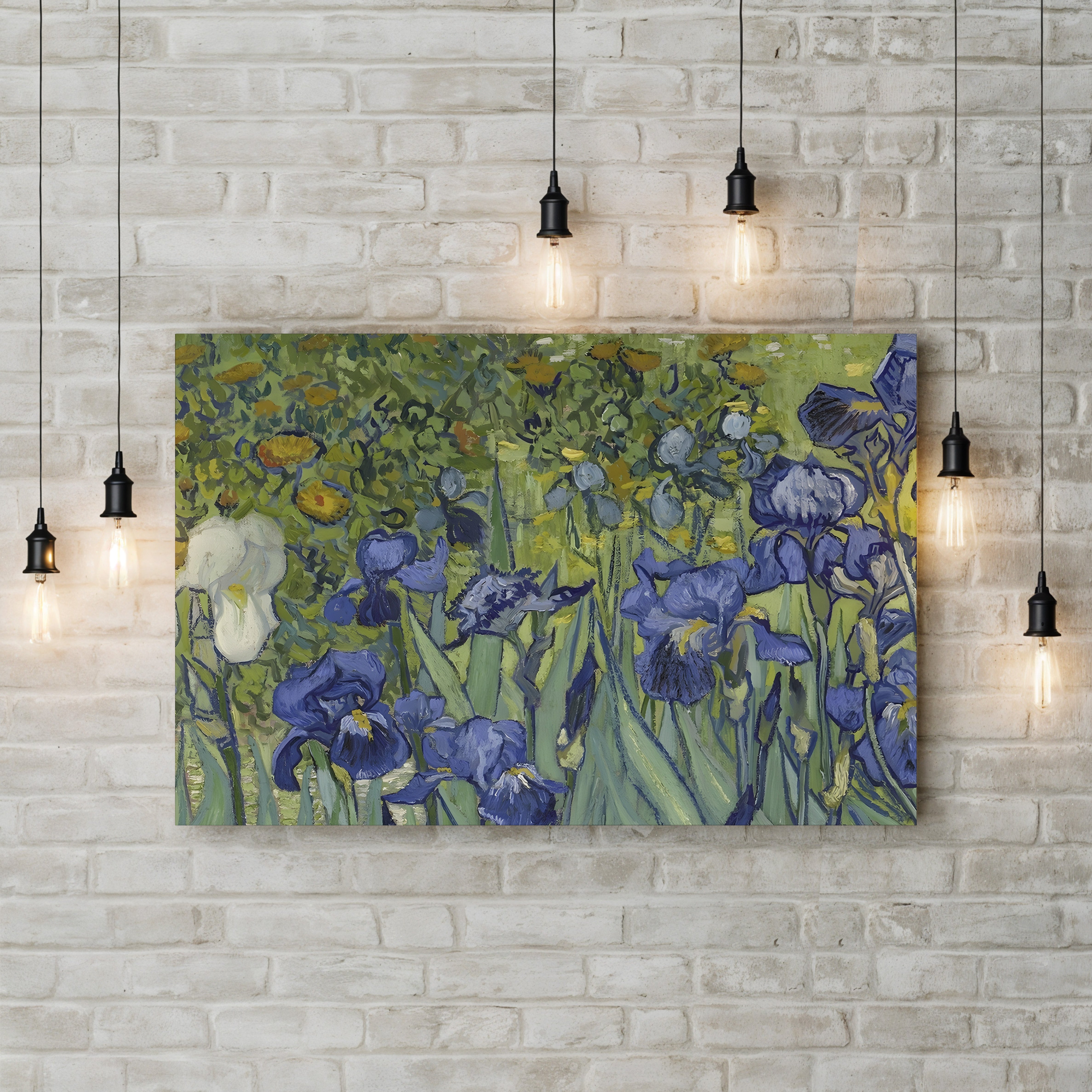 Irises, 1889 (Detail) – Vincent van Gogh Wall Art | Post-Impressionist Floral Canvas Print