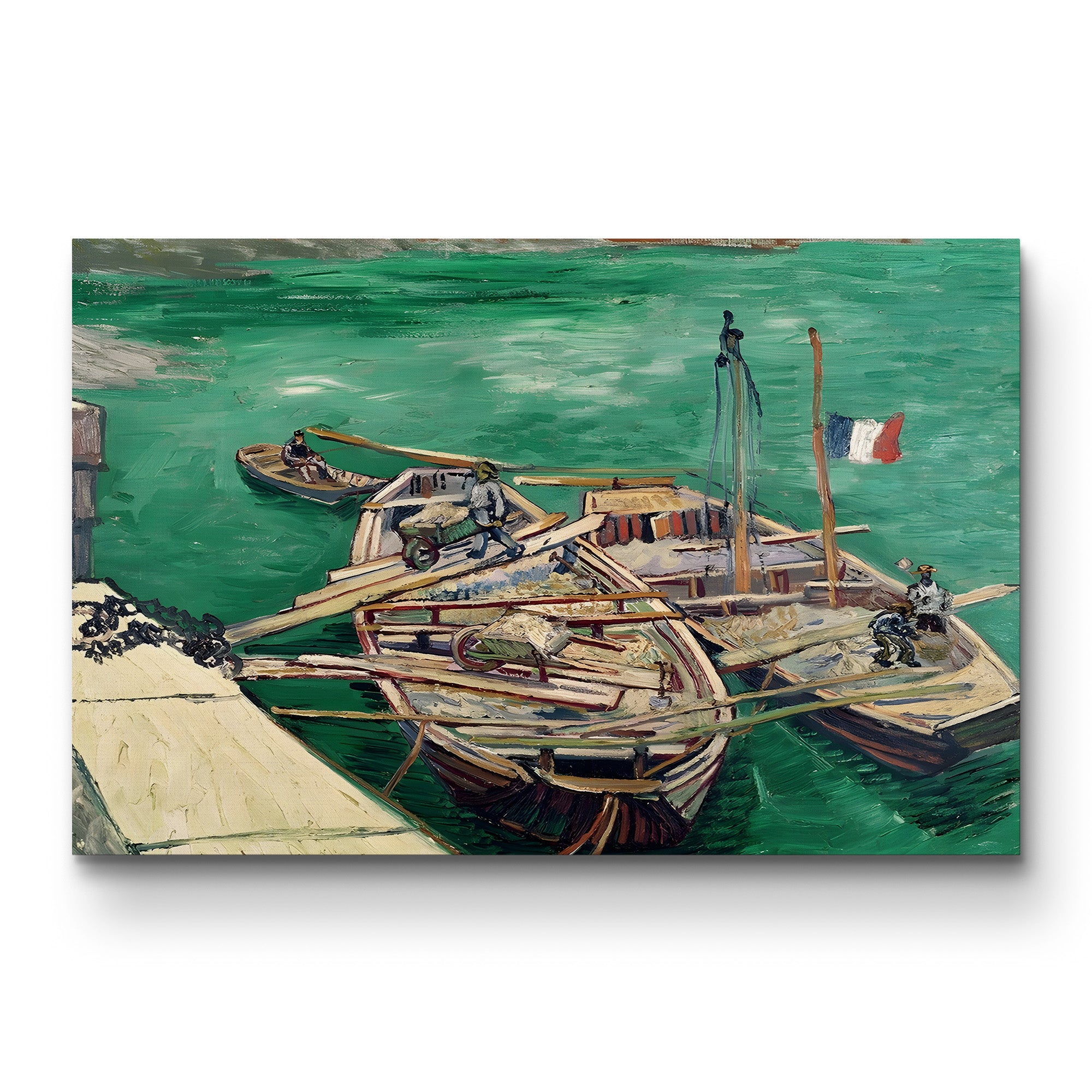 Landing Stage with Boats, 1888 – Vincent van Gogh Wall Art | Post-Impressionist River Scene Canvas Print