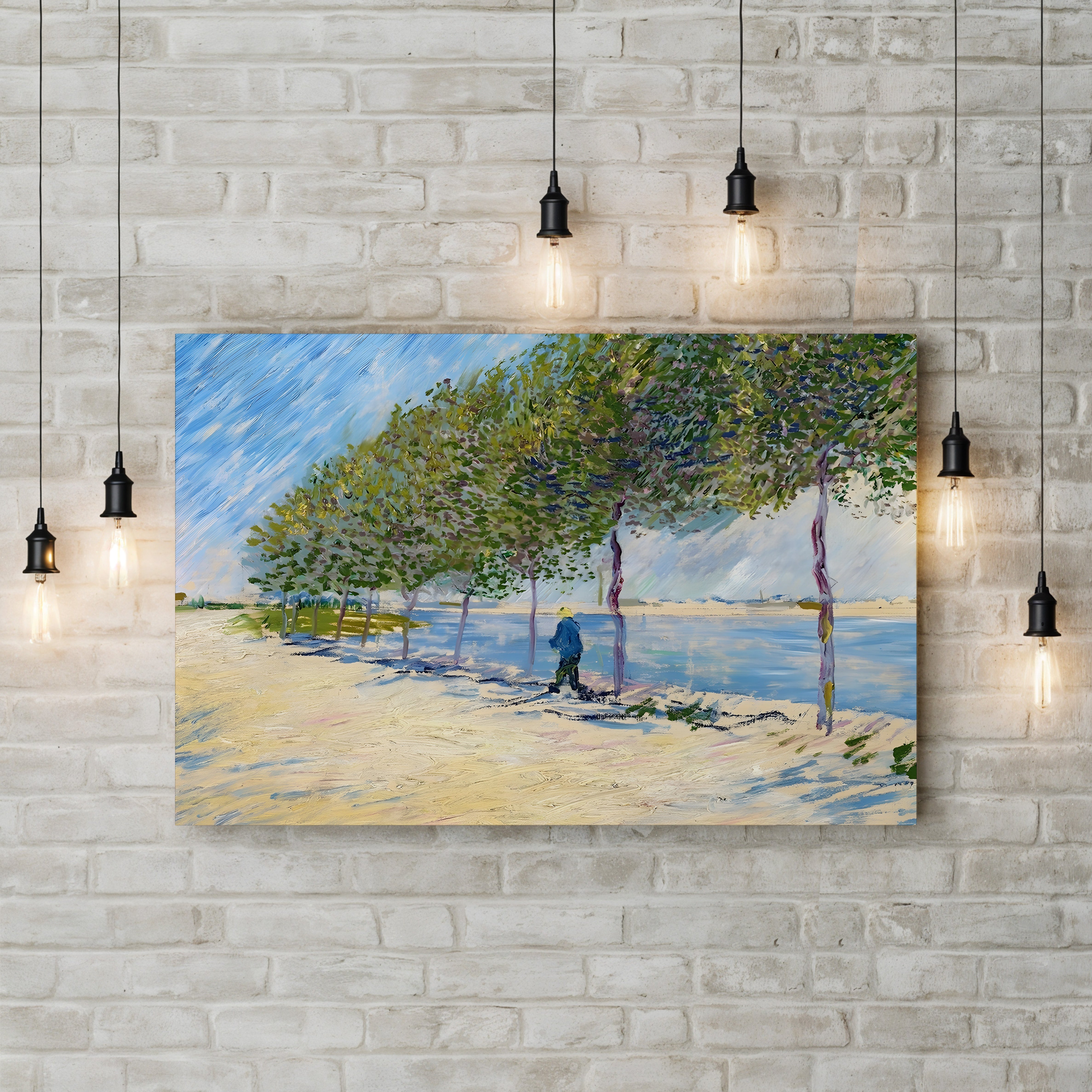 Langs de Seine (Along the Seine) – Vincent van Gogh Wall Art | Post-Impressionist River Landscape Canvas Print