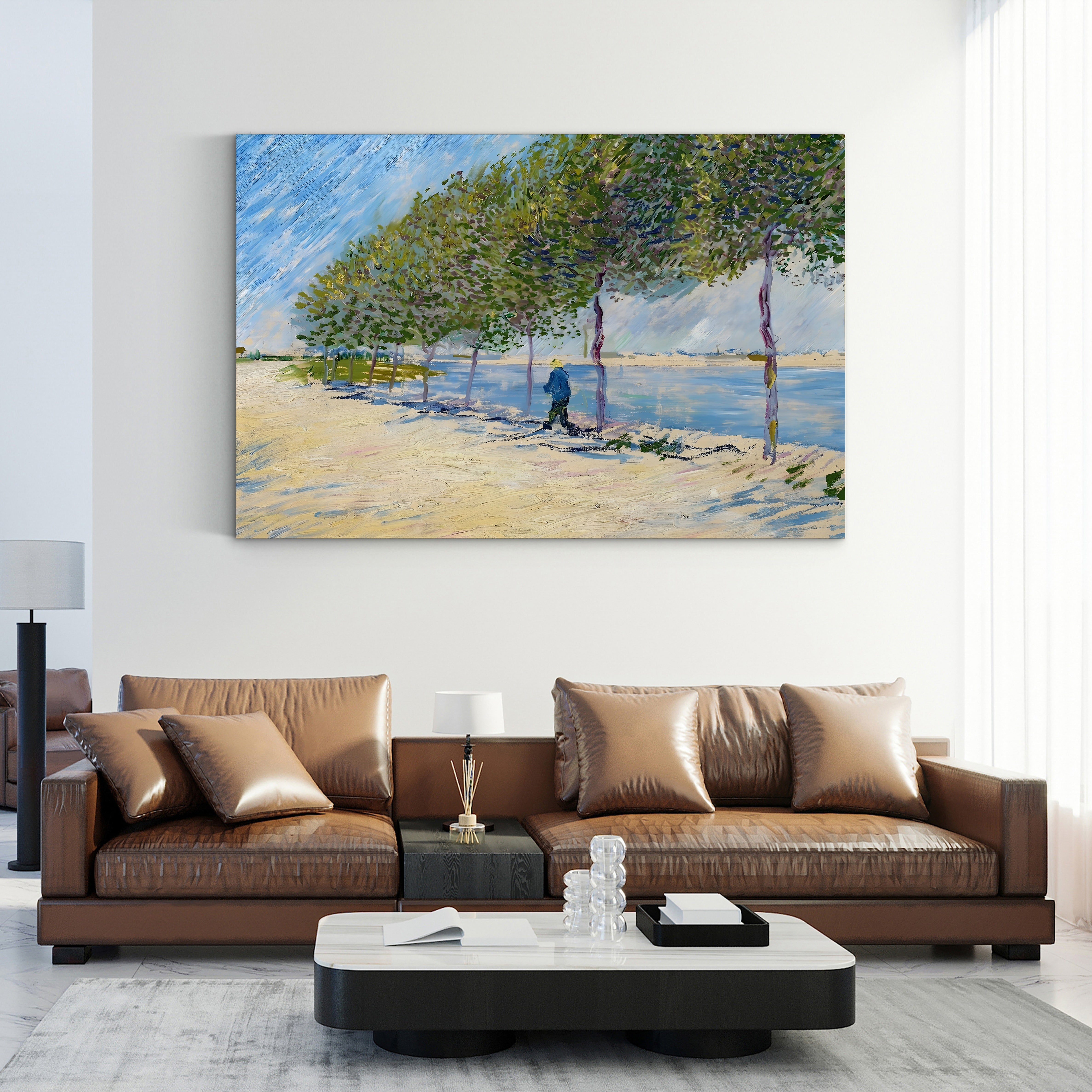 Langs de Seine (Along the Seine) – Vincent van Gogh Wall Art | Post-Impressionist River Landscape Canvas Print