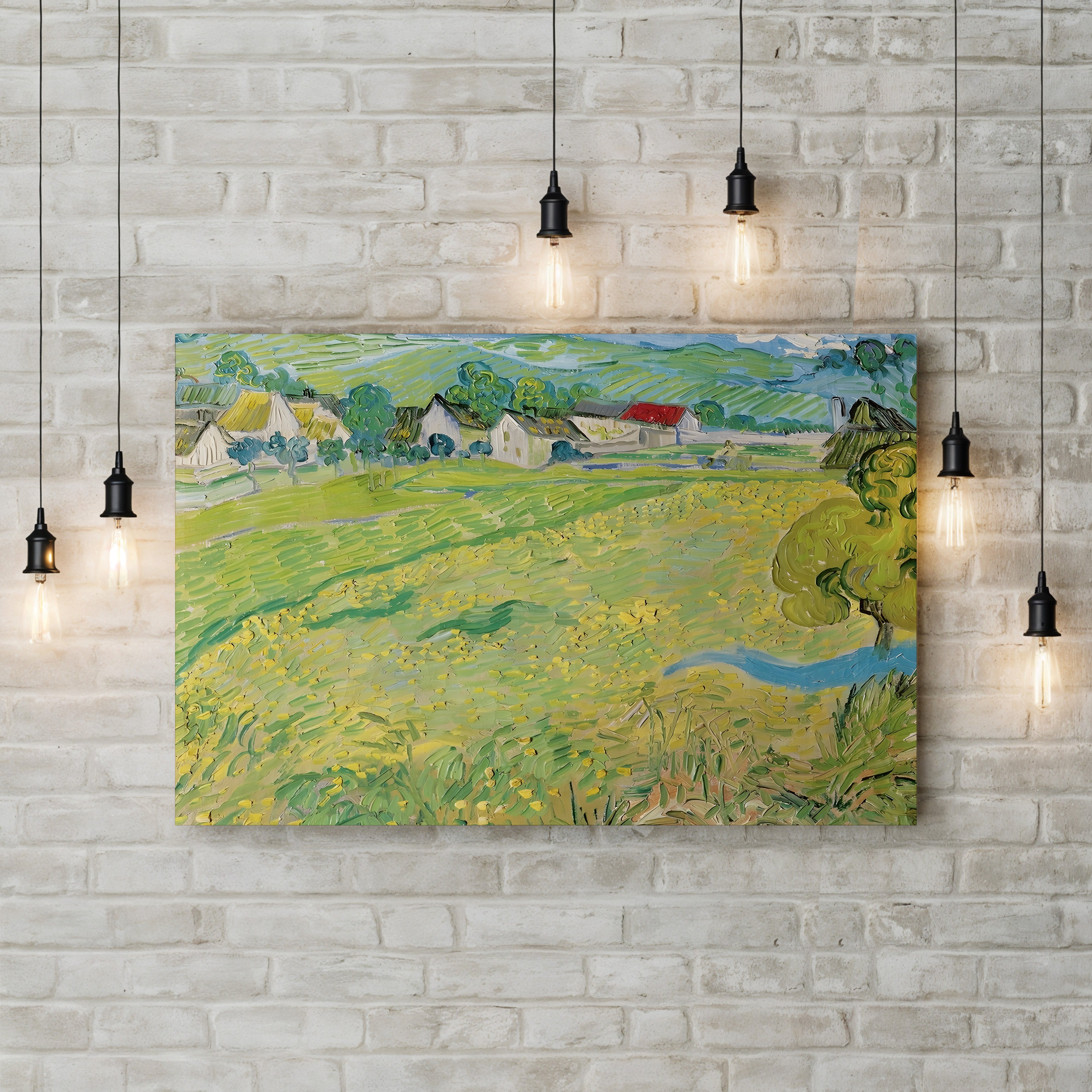 Les Vessenots à Auvers, 1890 – Vincent van Gogh Wall Art | Post-Impressionist Village Canvas Print