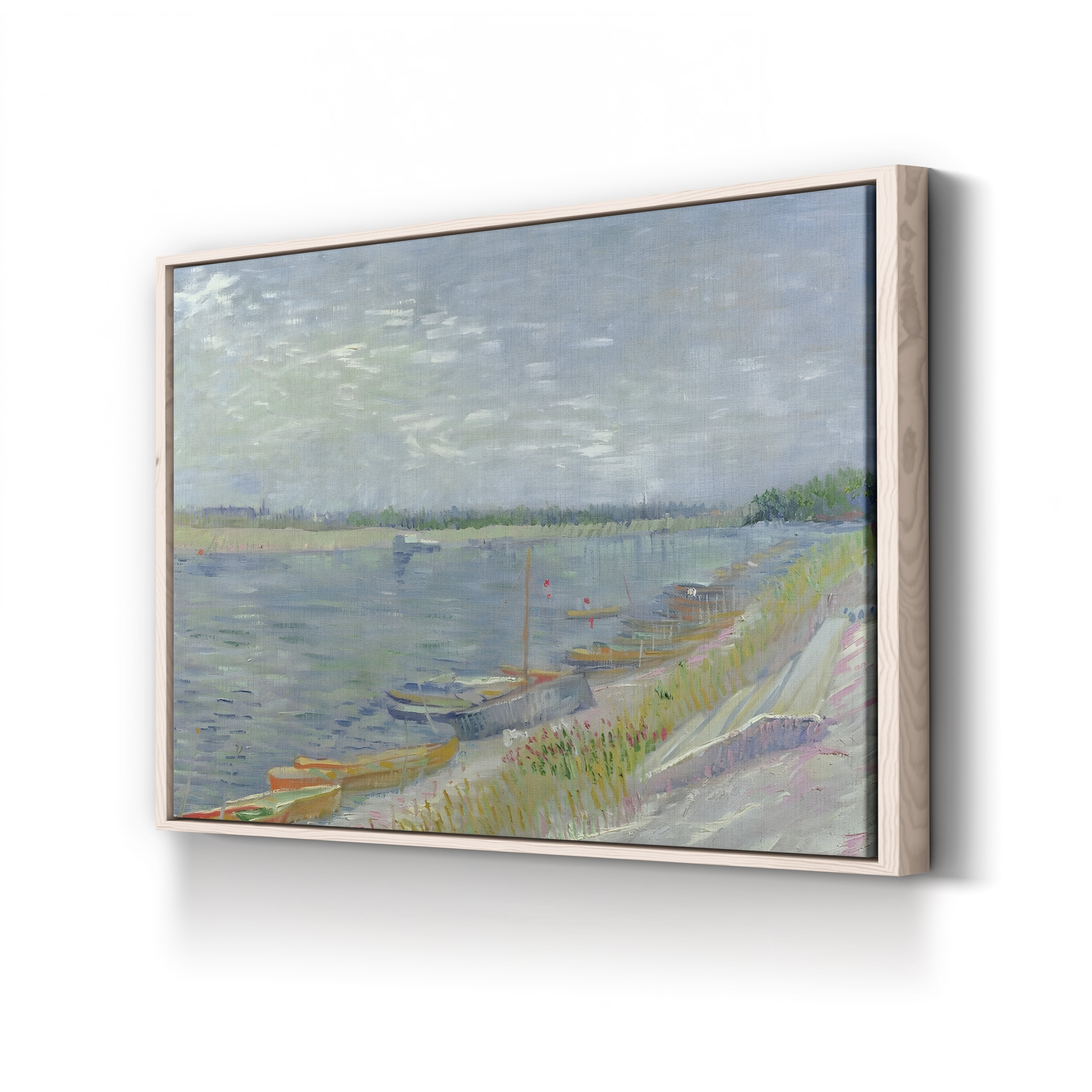 Moored Boats, 1887 – Vincent van Gogh Wall Art | Post-Impressionist River Scene Canvas Print