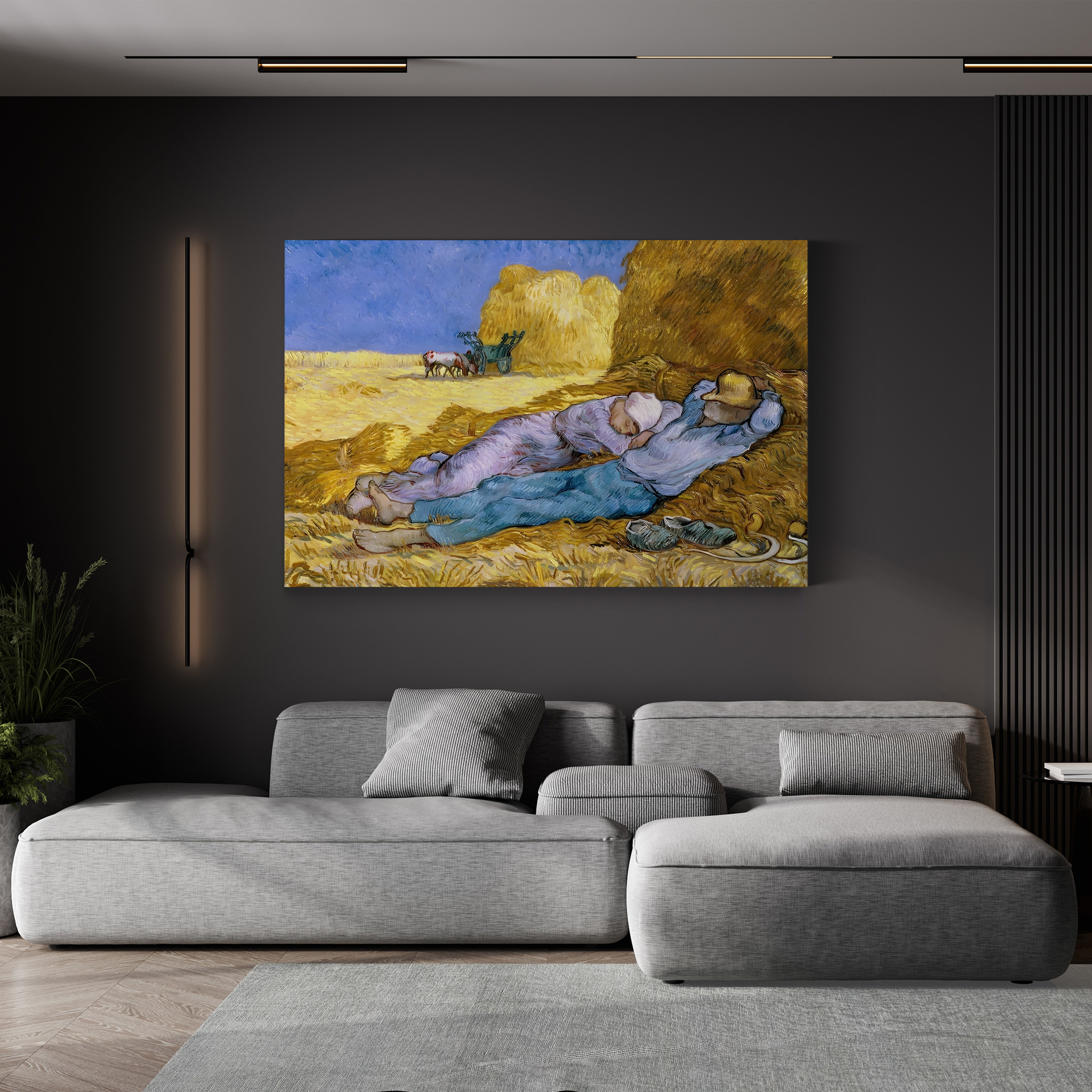 Noon / The Siesta (After Millet), 1890 – Vincent van Gogh Wall Art | Post-Impressionist Figure Canvas Print