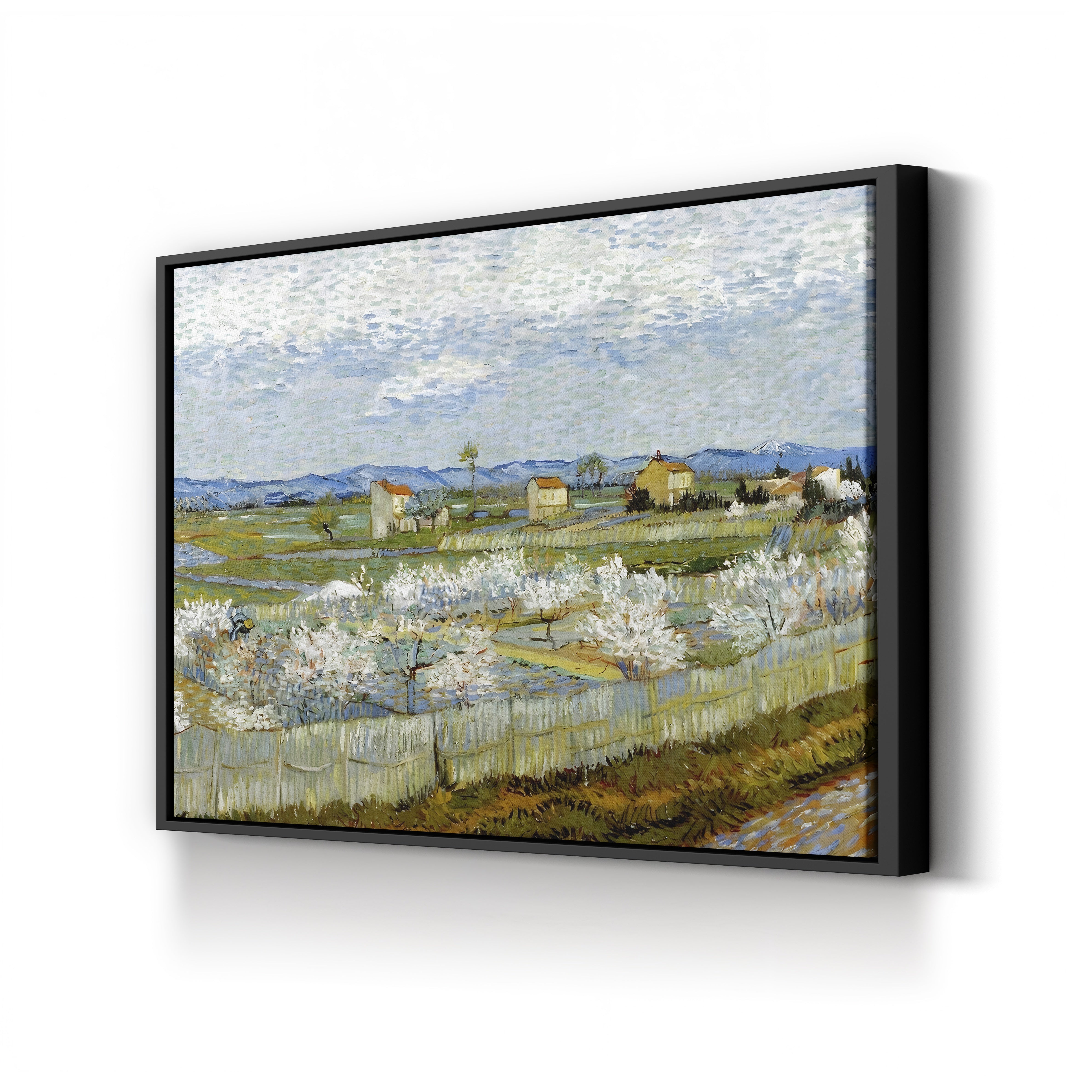 Peach Trees in Blossom, 1889 – Vincent van Gogh Wall Art | Post-Impressionist Orchard Canvas Print