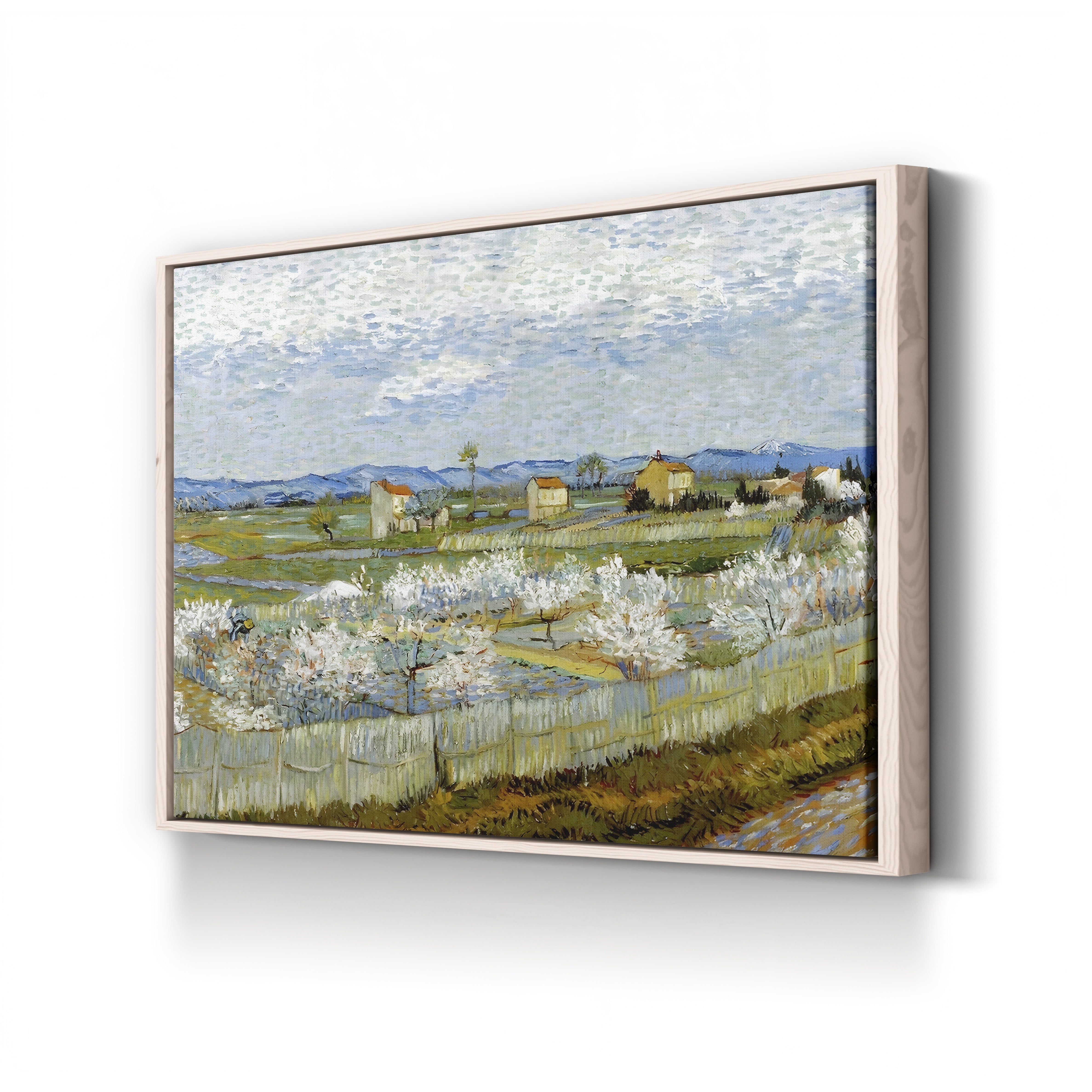 Peach Trees in Blossom, 1889 – Vincent van Gogh Wall Art | Post-Impressionist Orchard Canvas Print