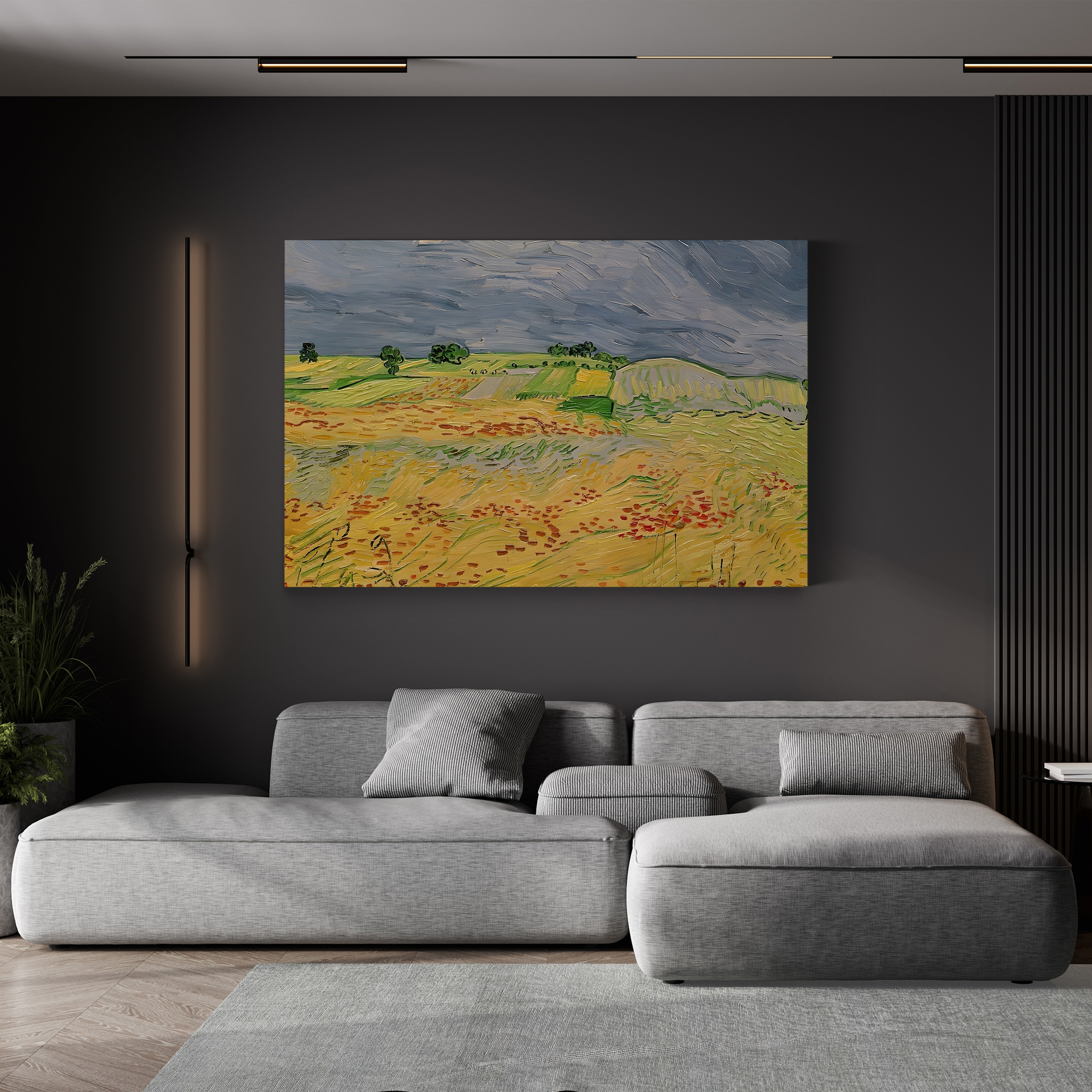 Plain at Auvers, 1890 – Vincent van Gogh Wall Art | Post-Impressionist Landscape Canvas Print