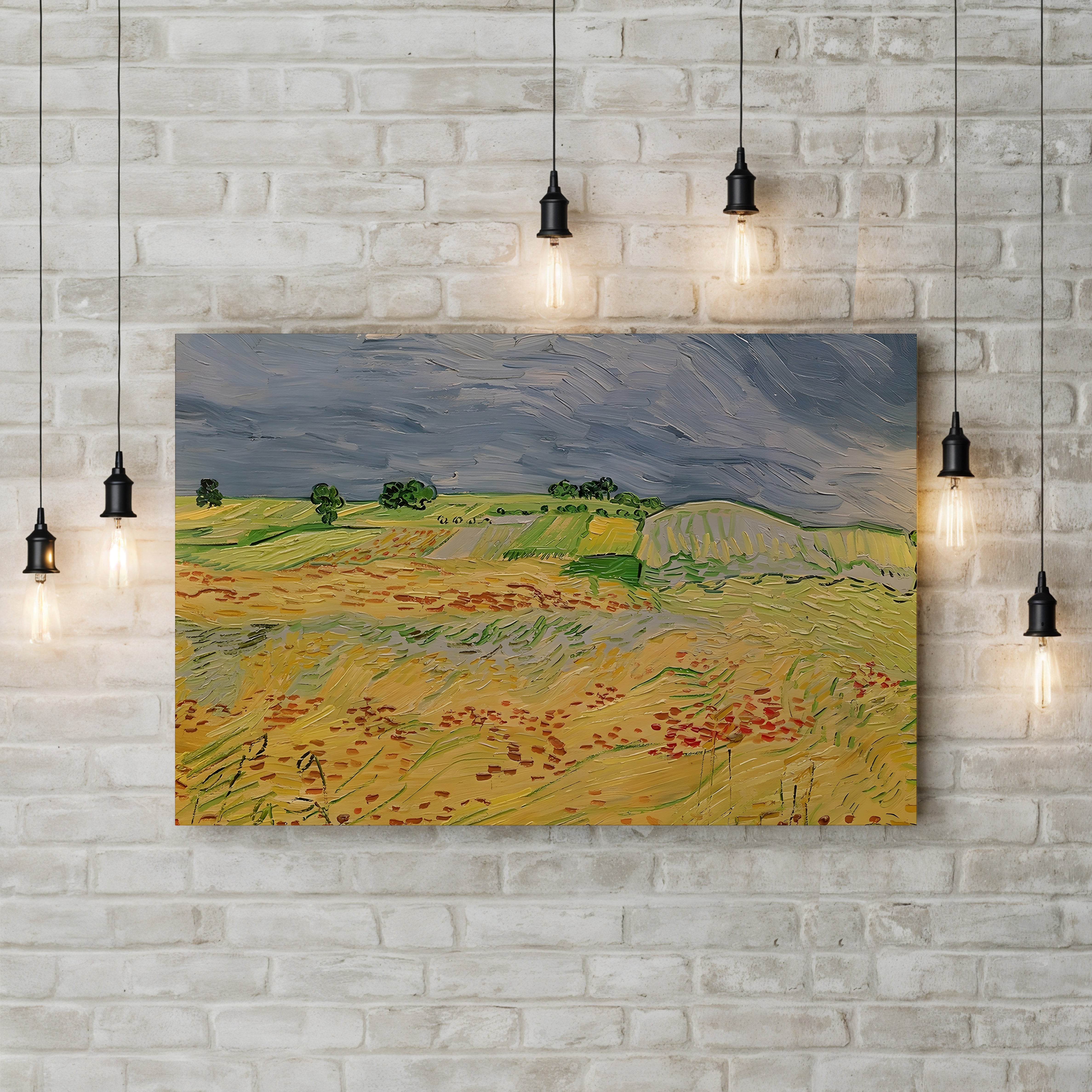 Plain at Auvers, 1890 – Vincent van Gogh Wall Art | Post-Impressionist Landscape Canvas Print