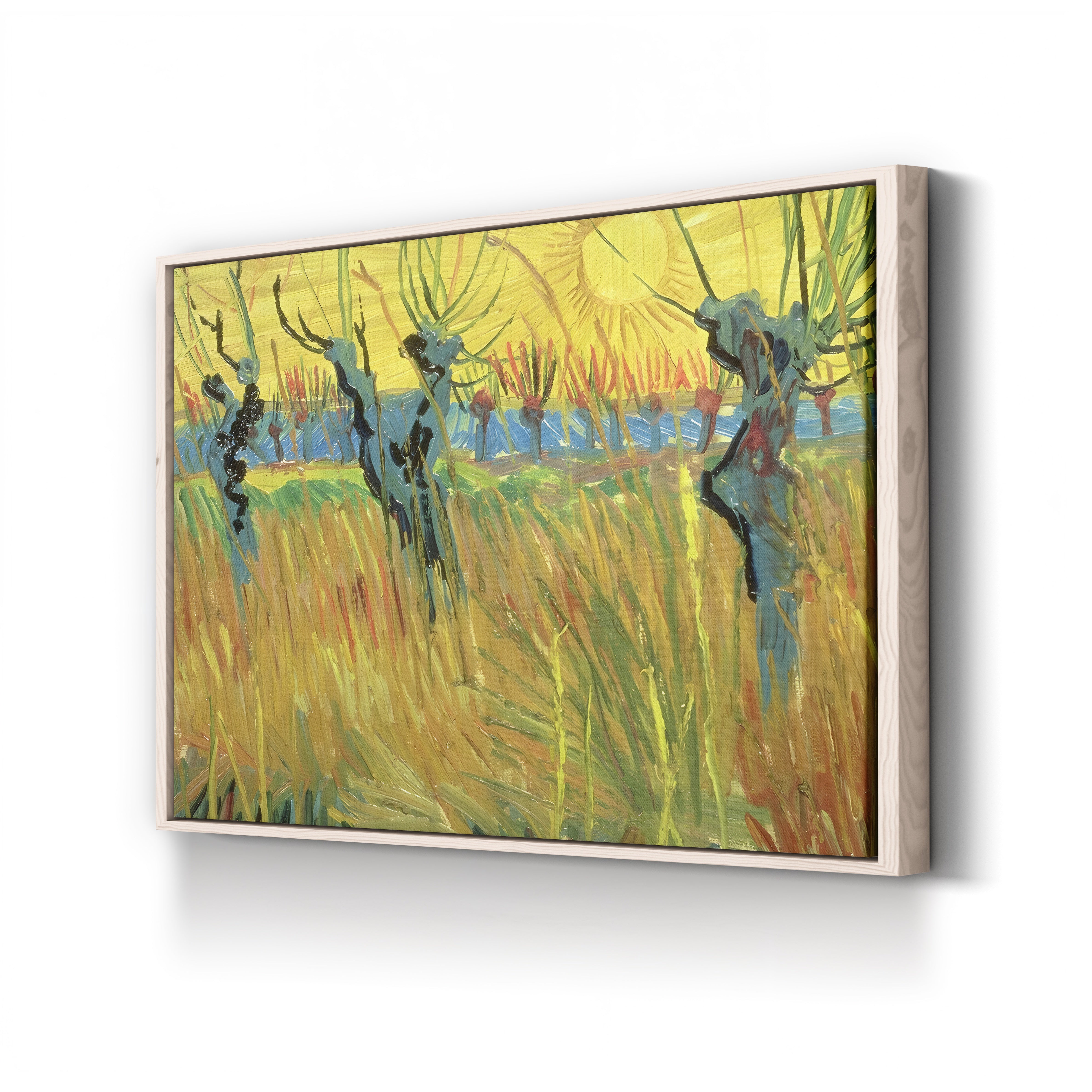 Pollarded Willows and Setting Sun, 1888 – Vincent van Gogh Wall Art | Post-Impressionist Sunset Canvas Print