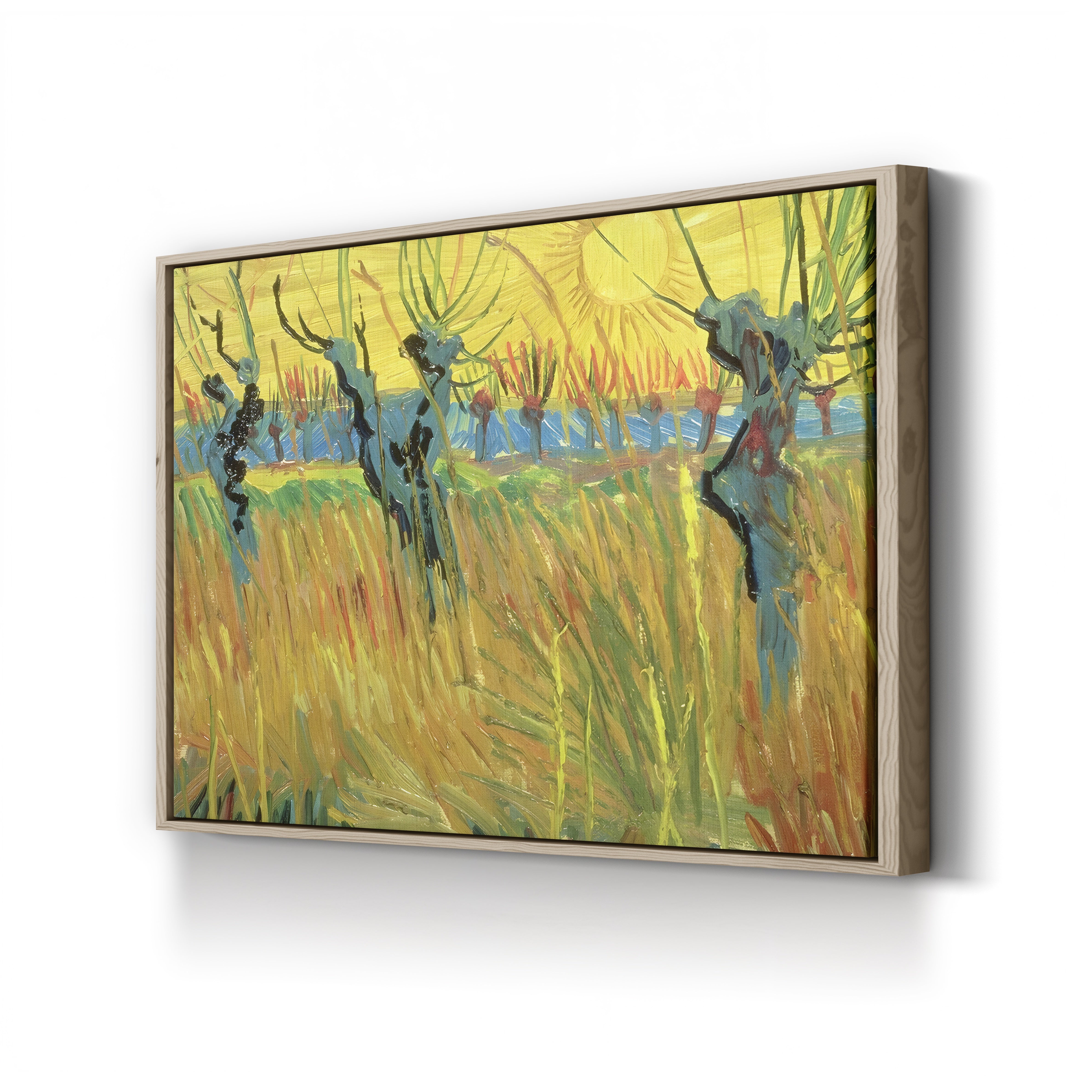 Pollarded Willows and Setting Sun, 1888 – Vincent van Gogh Wall Art | Post-Impressionist Sunset Canvas Print