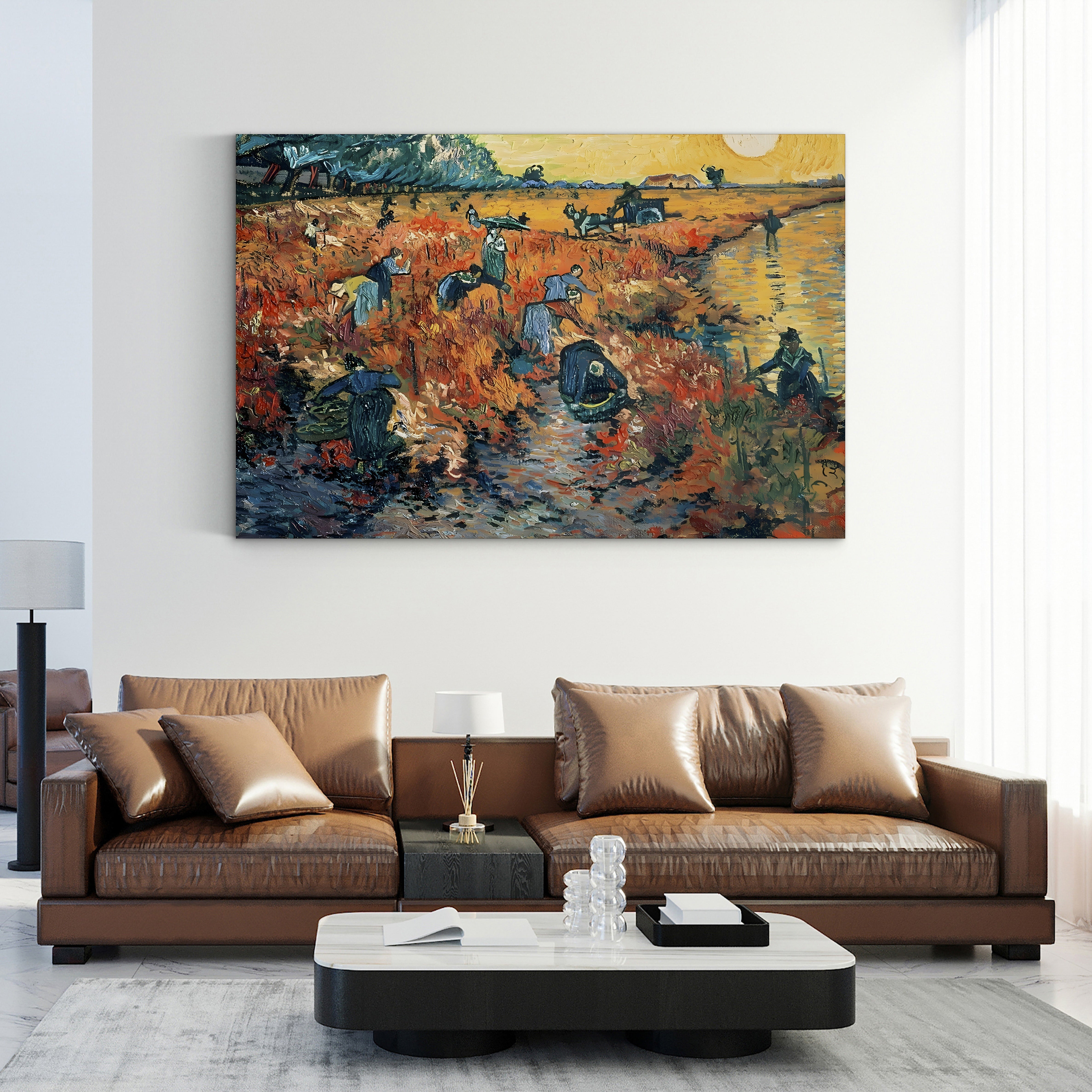 Red Vineyards at Arles, 1888 – Vincent van Gogh Wall Art | Post-Impressionist Harvest Canvas Print