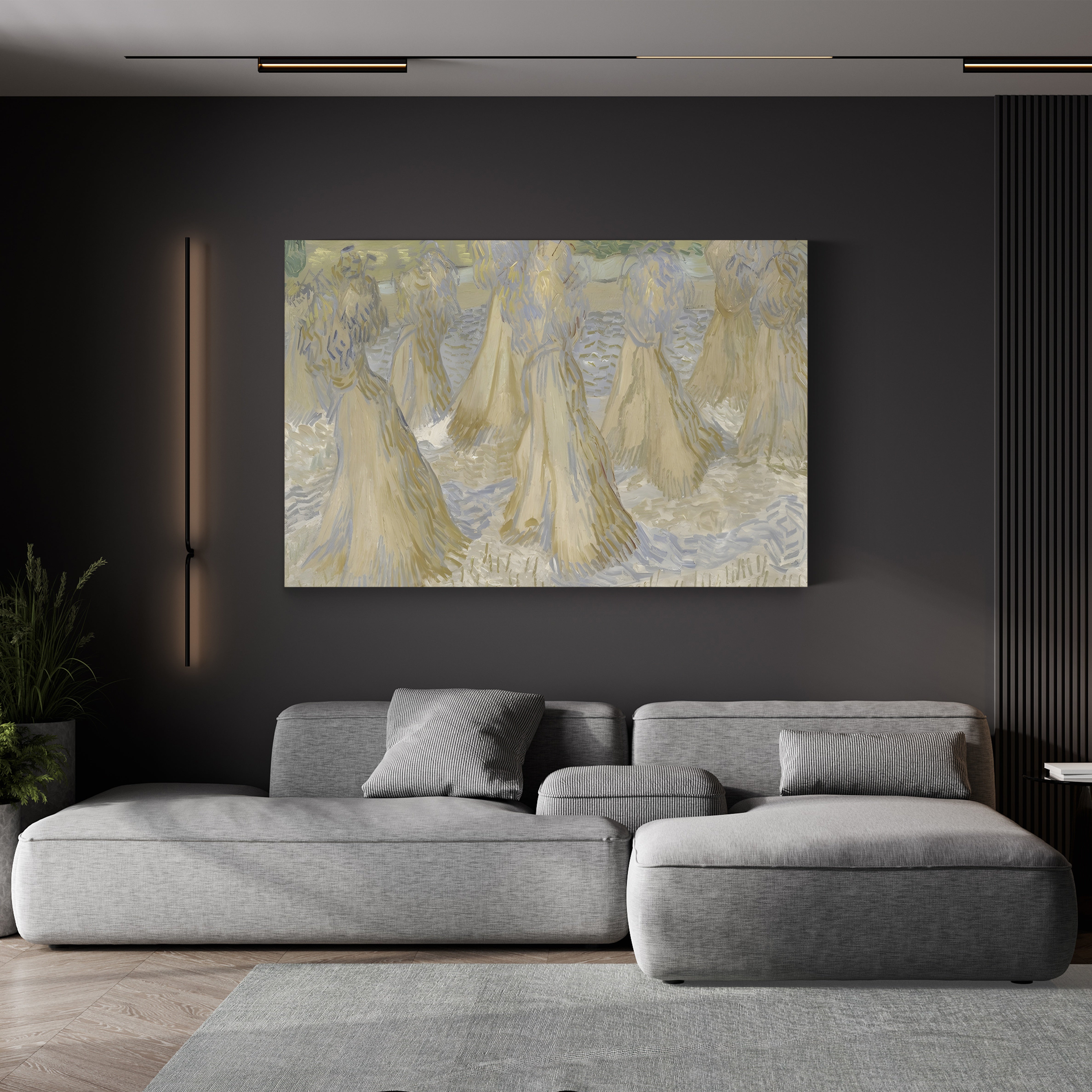 Sheaves of Wheat, 1890 – Vincent van Gogh Wall Art | Post-Impressionist Harvest Canvas Print