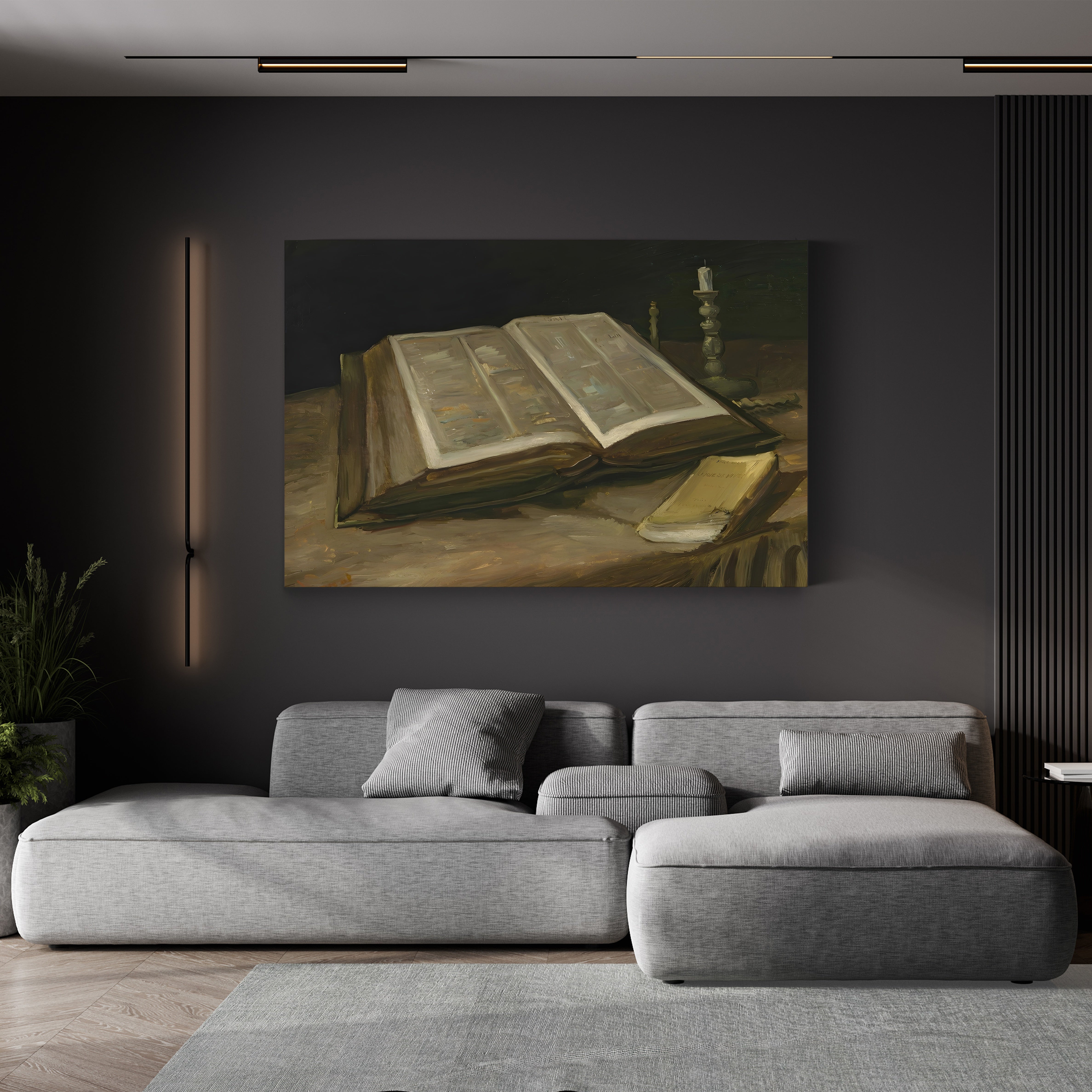 Still Life with Bible, 1885 – Vincent van Gogh Wall Art | Dutch Realist Still Life Canvas Print