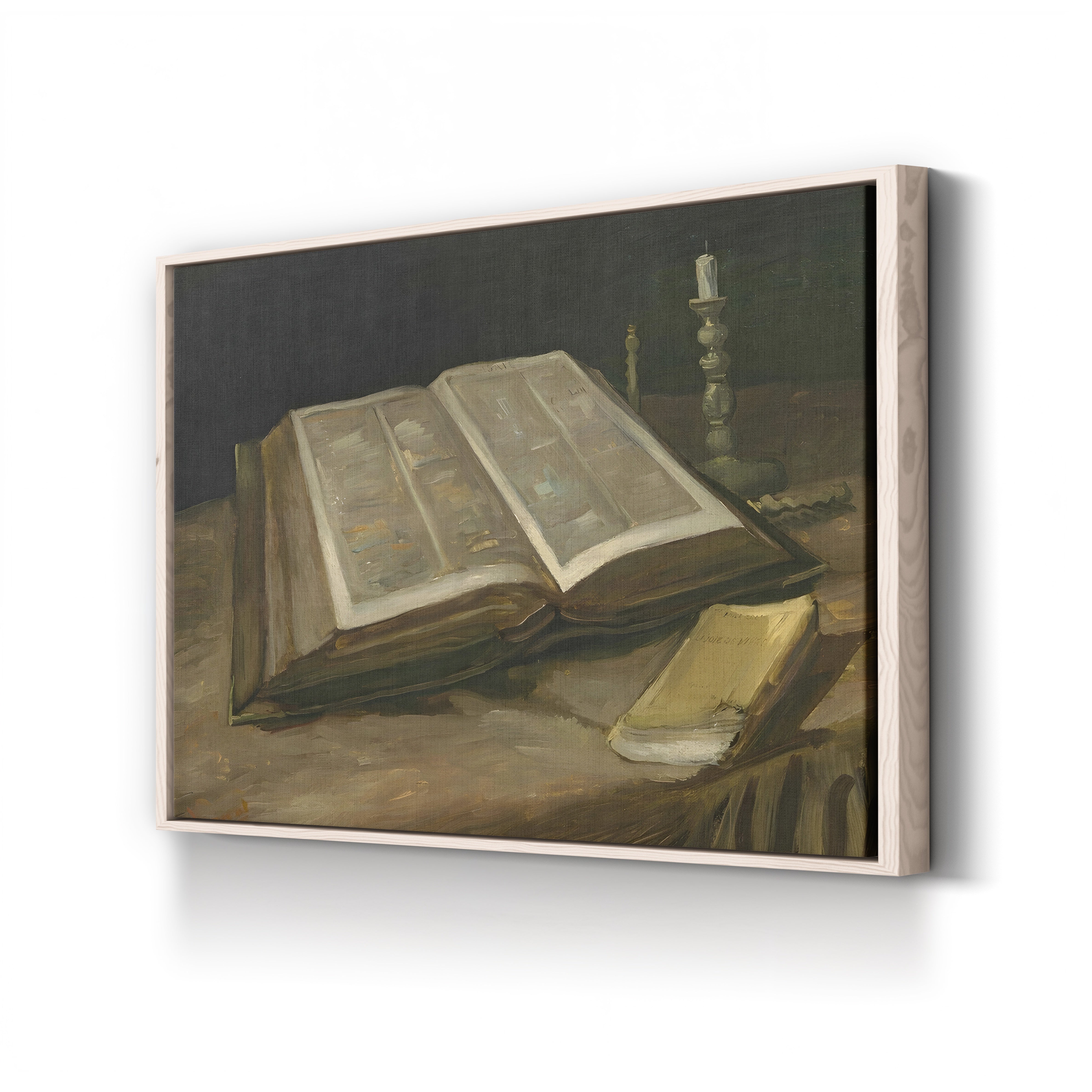 Still Life with Bible, 1885 – Vincent van Gogh Wall Art | Dutch Realist Still Life Canvas Print