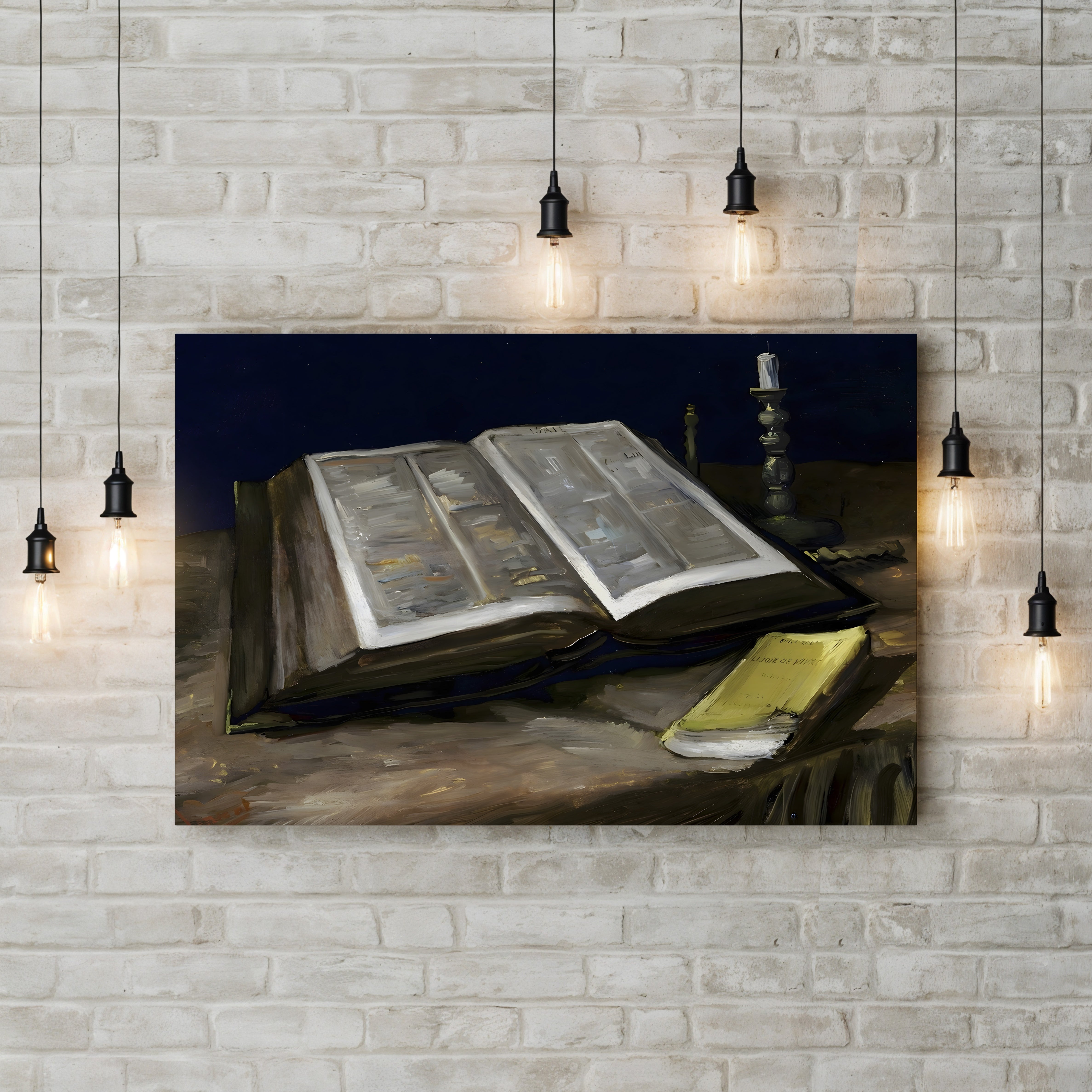 Still Life with Bible – Vincent van Gogh Wall Art | Dutch Realist Still Life Canvas Print
