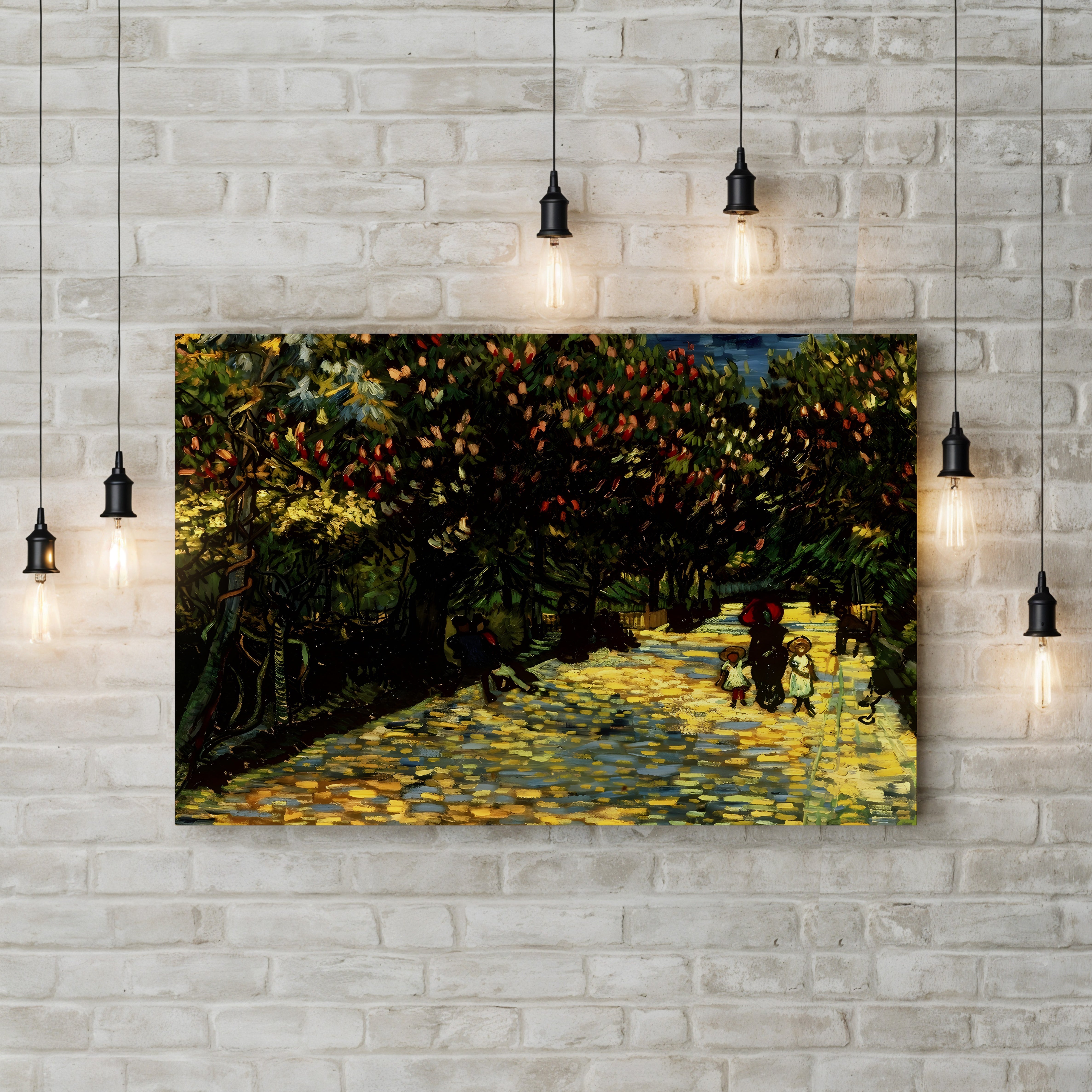 Street with Chestnuts Blossoming, 1889 – Vincent van Gogh Wall Art | Post-Impressionist Landscape Canvas Print