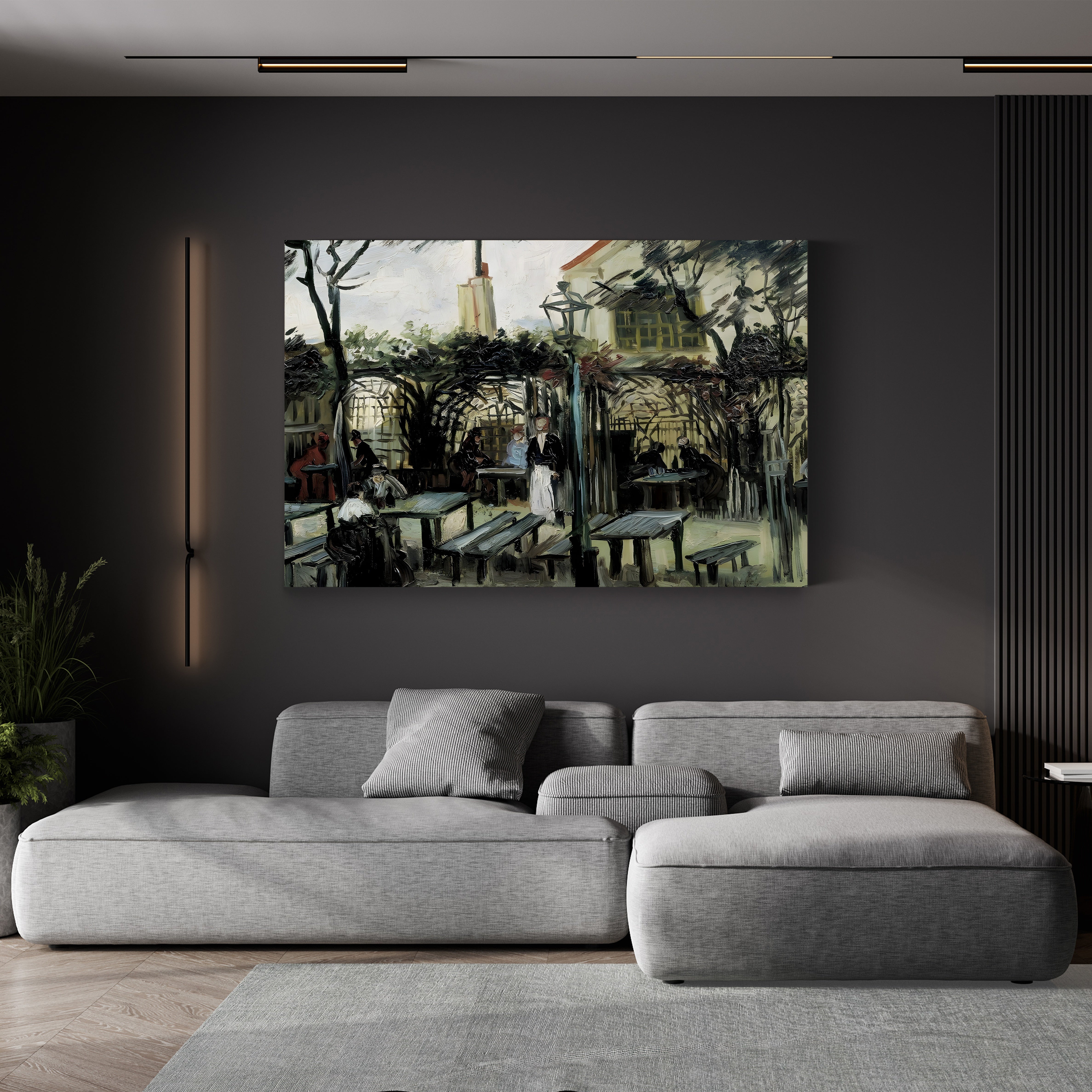 Terrace of the Café La Guinguette – Vincent van Gogh Wall Art | Post-Impressionist Paris Café Canvas Print